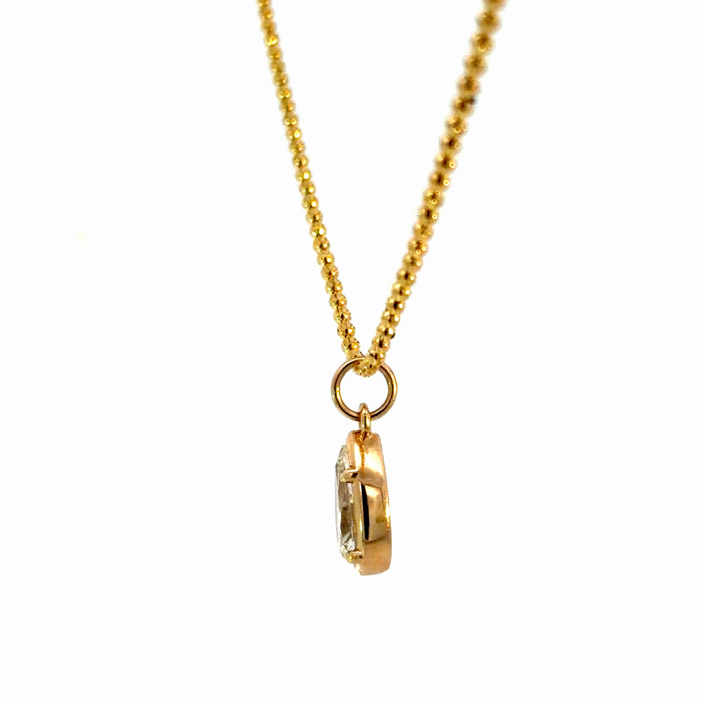 2ct Pear Lab Diamond Charm in 14k Gold