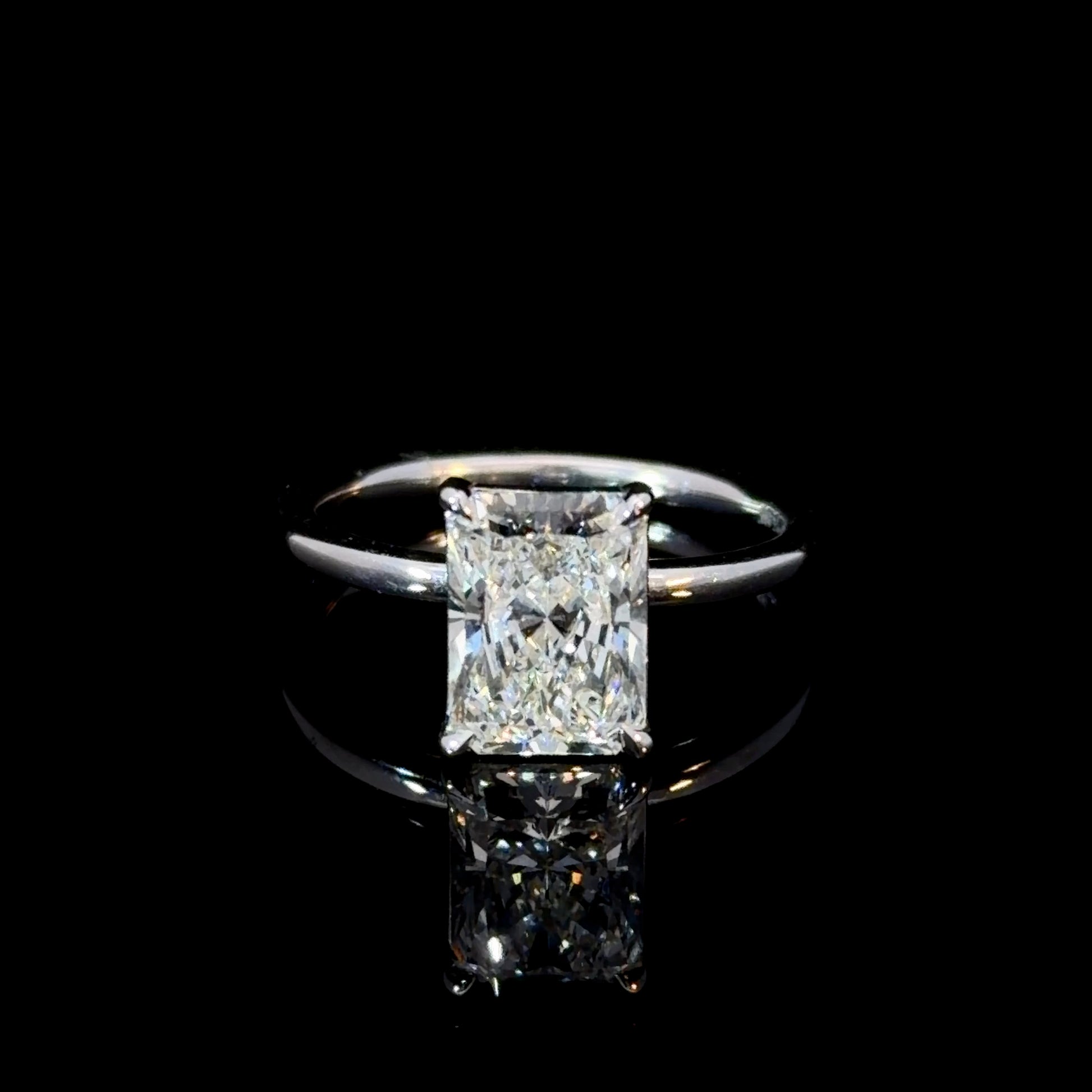 2.36ct Radiant Lab Diamond On Pavé Band Ring - IGI Certified