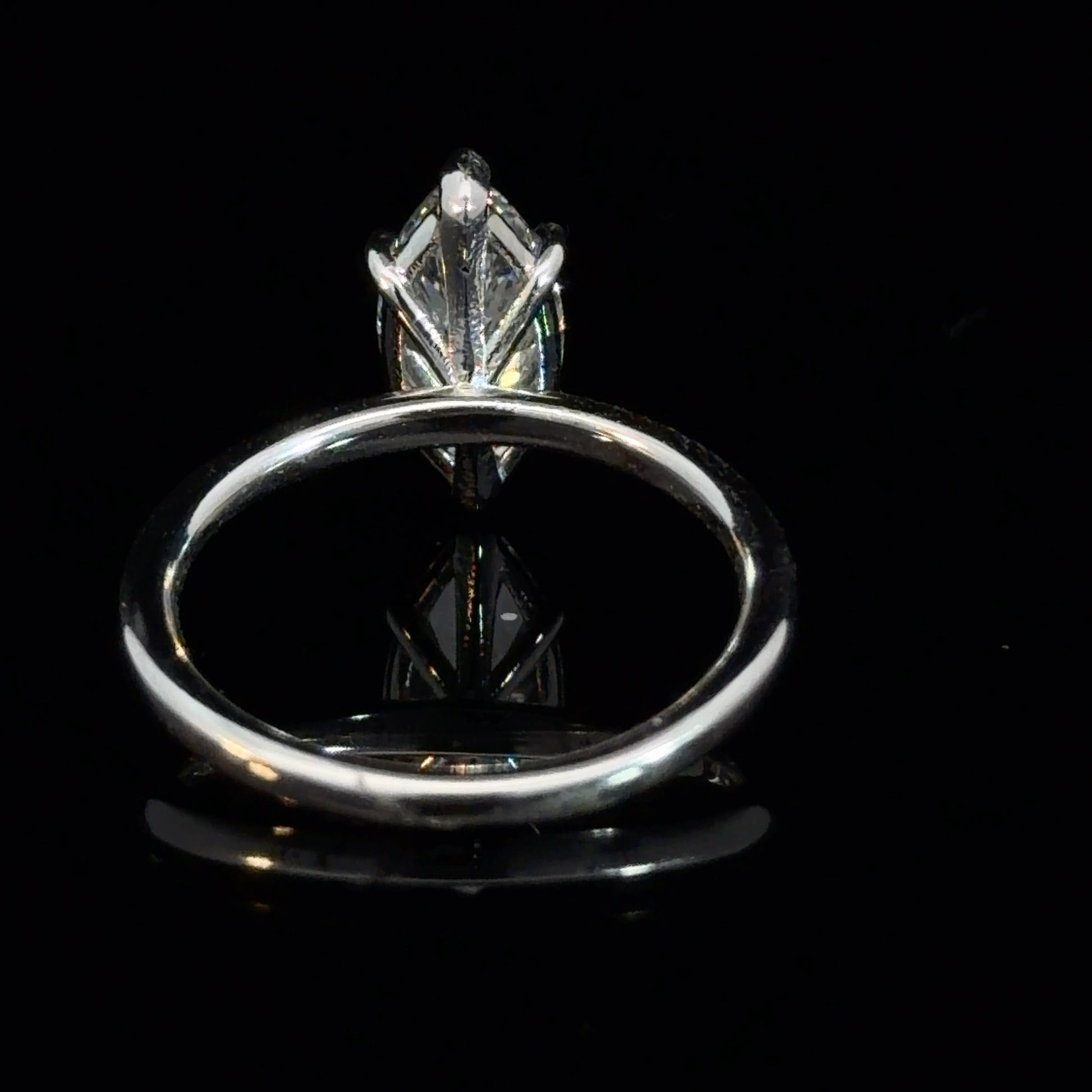 1.58CT MARQUISE CUT LAB DIAMOND BASKET SOLITAIRE RING