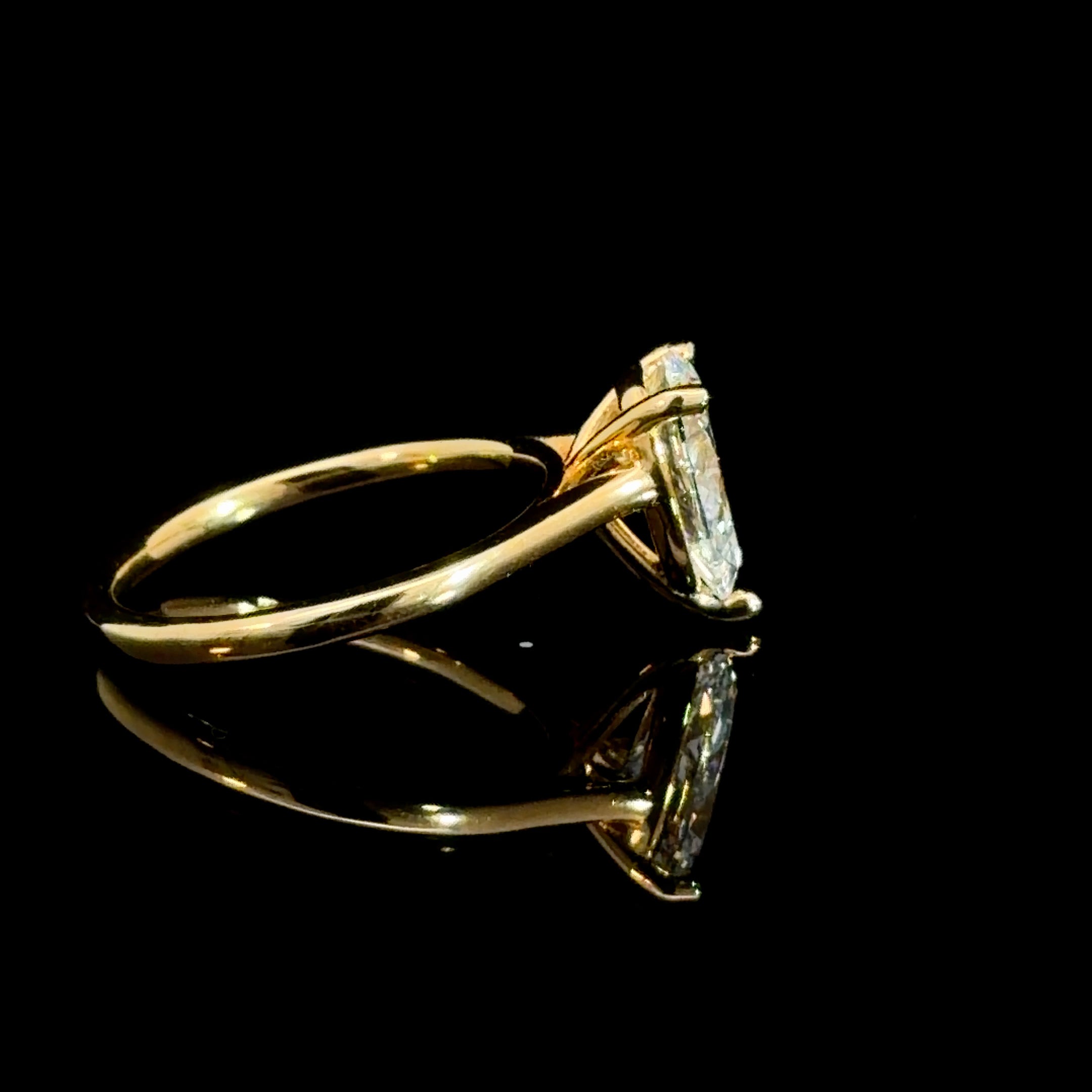 1.58 Pear Cut Lab Diamond Solitaire Ring - IGI Certified