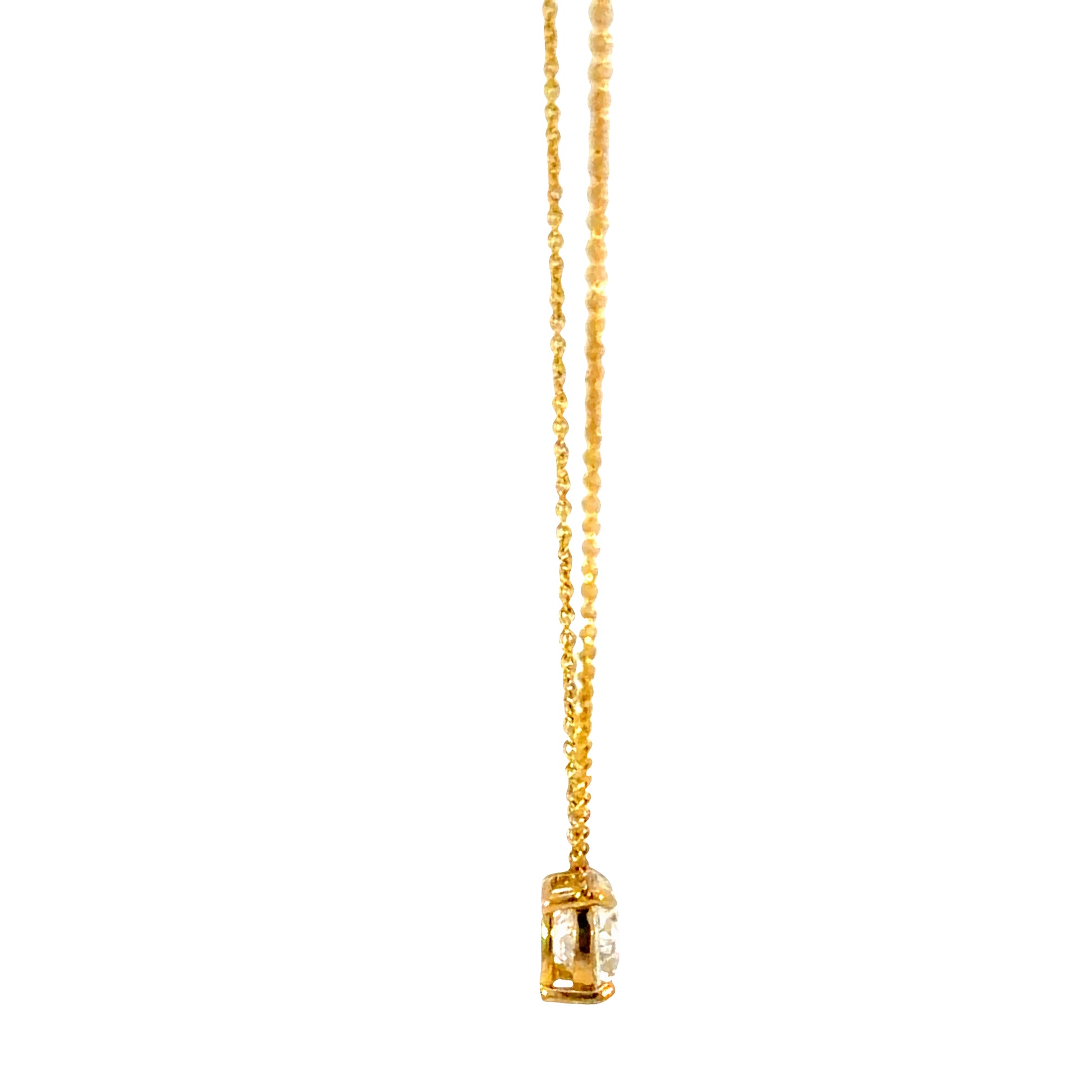 1CT Diamond Solitaire Necklace in 14k White Gold