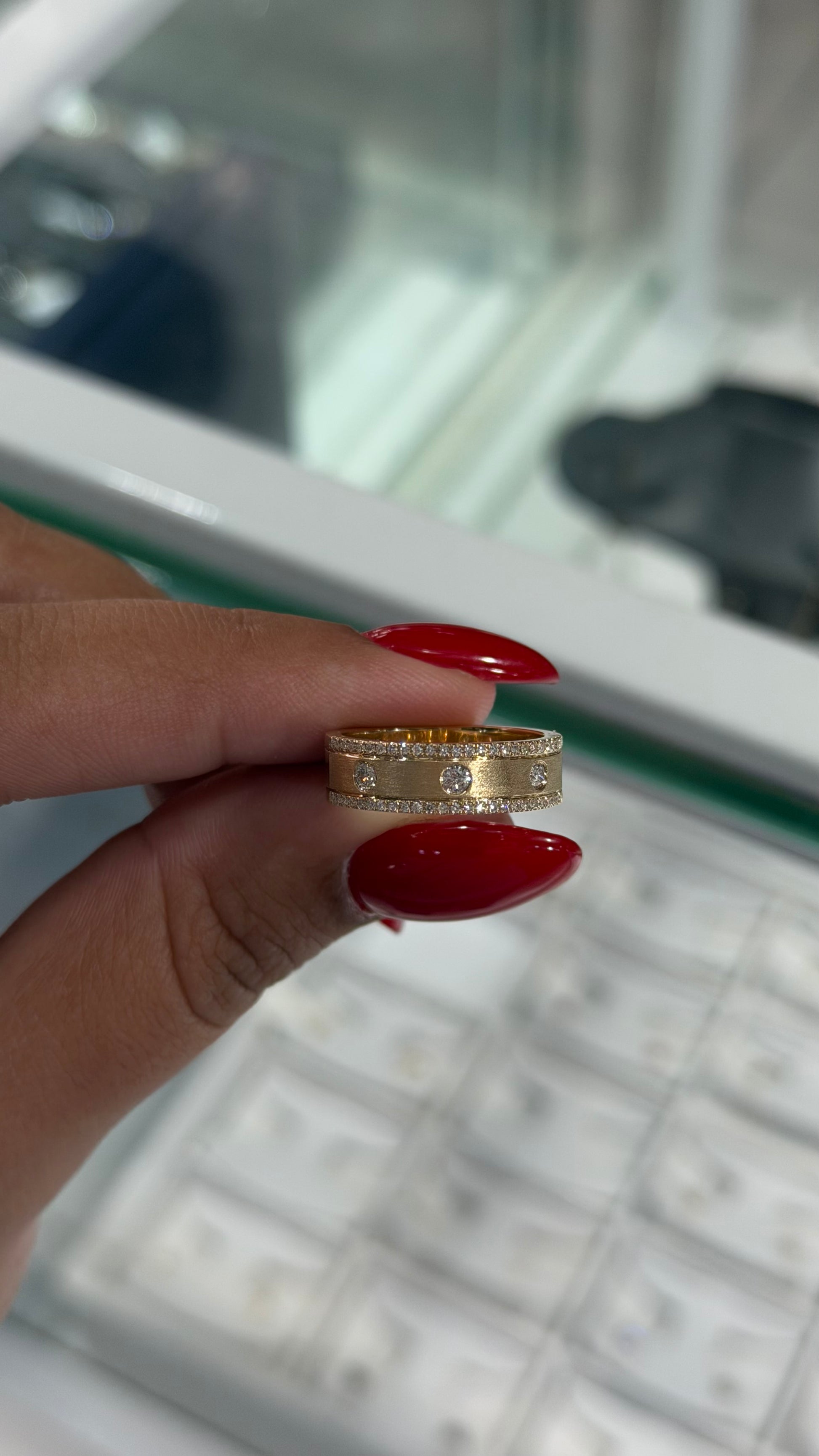 14K Gold Diamond Eternity Band Ring – Satin Finish | Natural Diamonds