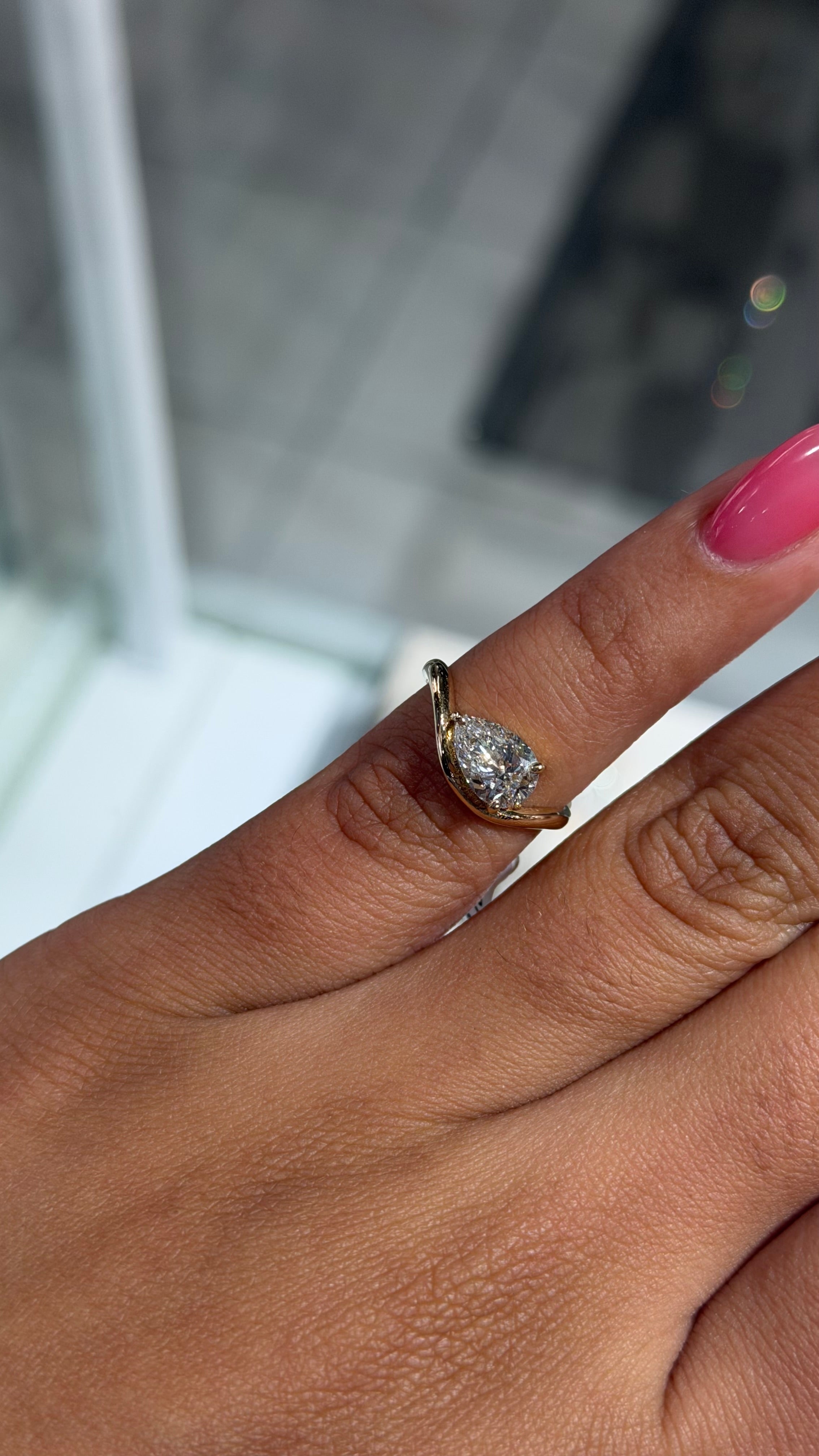 1.18CT Pear Lab Diamond Ring