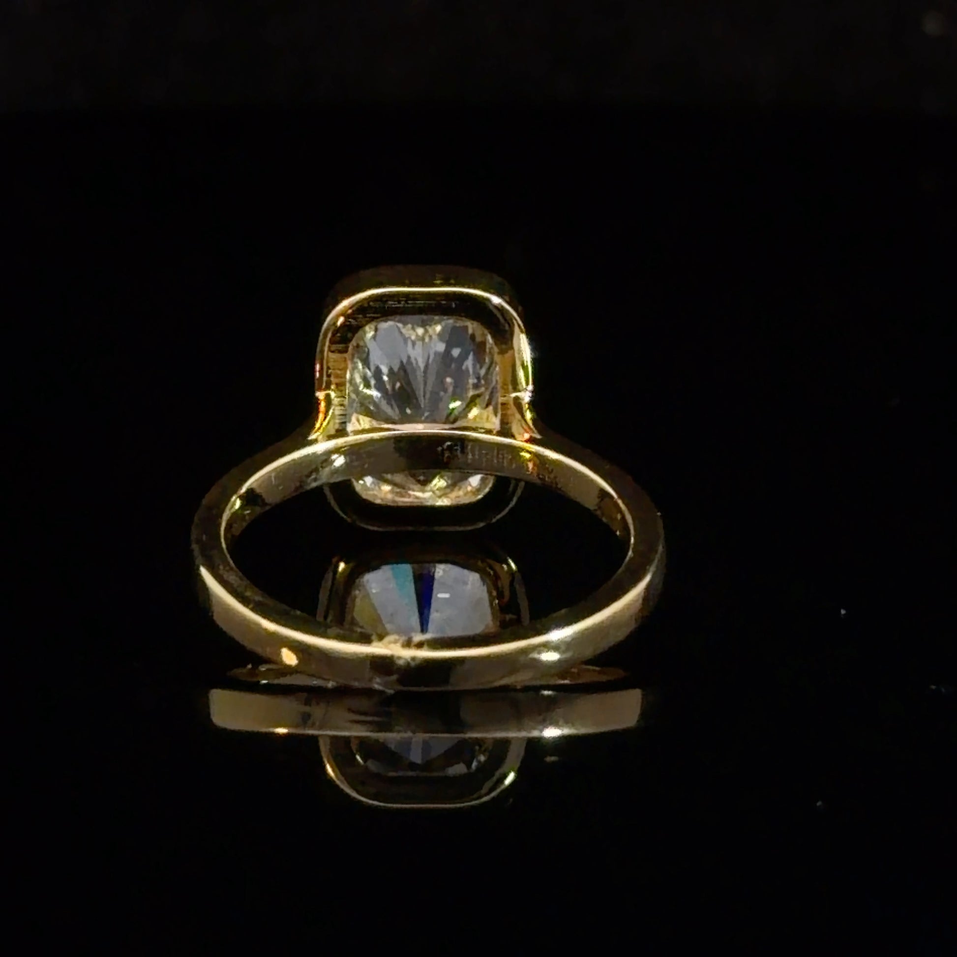 3.10ct Cushion Cut Lab-Grown Diamond Bezel Solitaire Ring