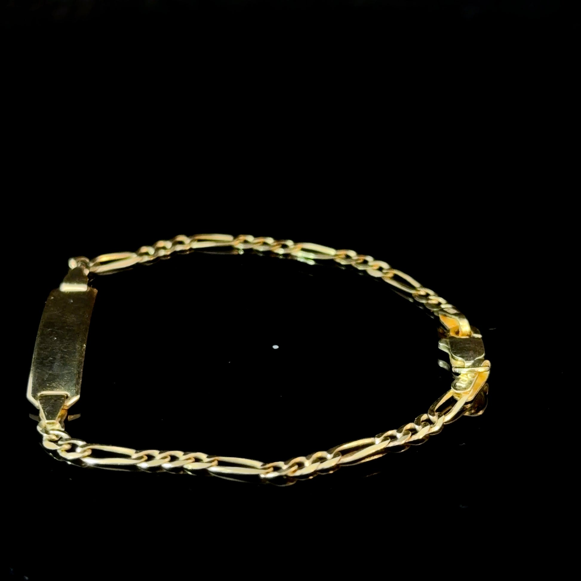 10k Gold Mini ID Bracelet - Figaro