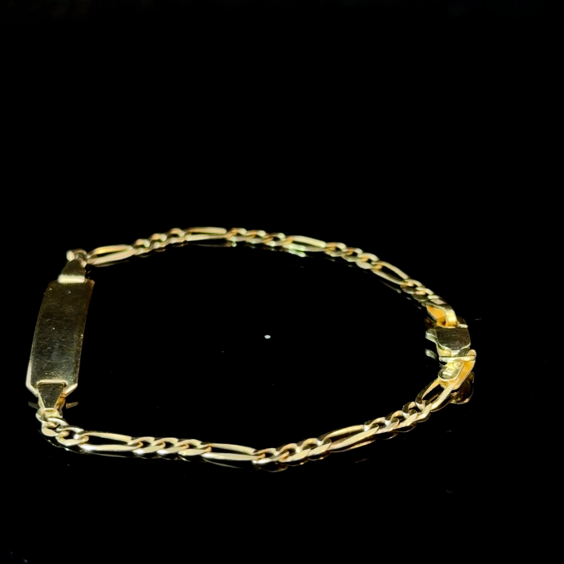 10k Gold Mini ID Bracelet - Figaro
