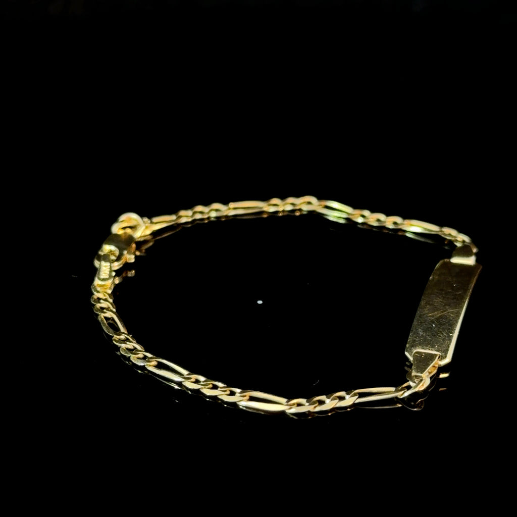 10k Gold Mini ID Bracelet - Figaro