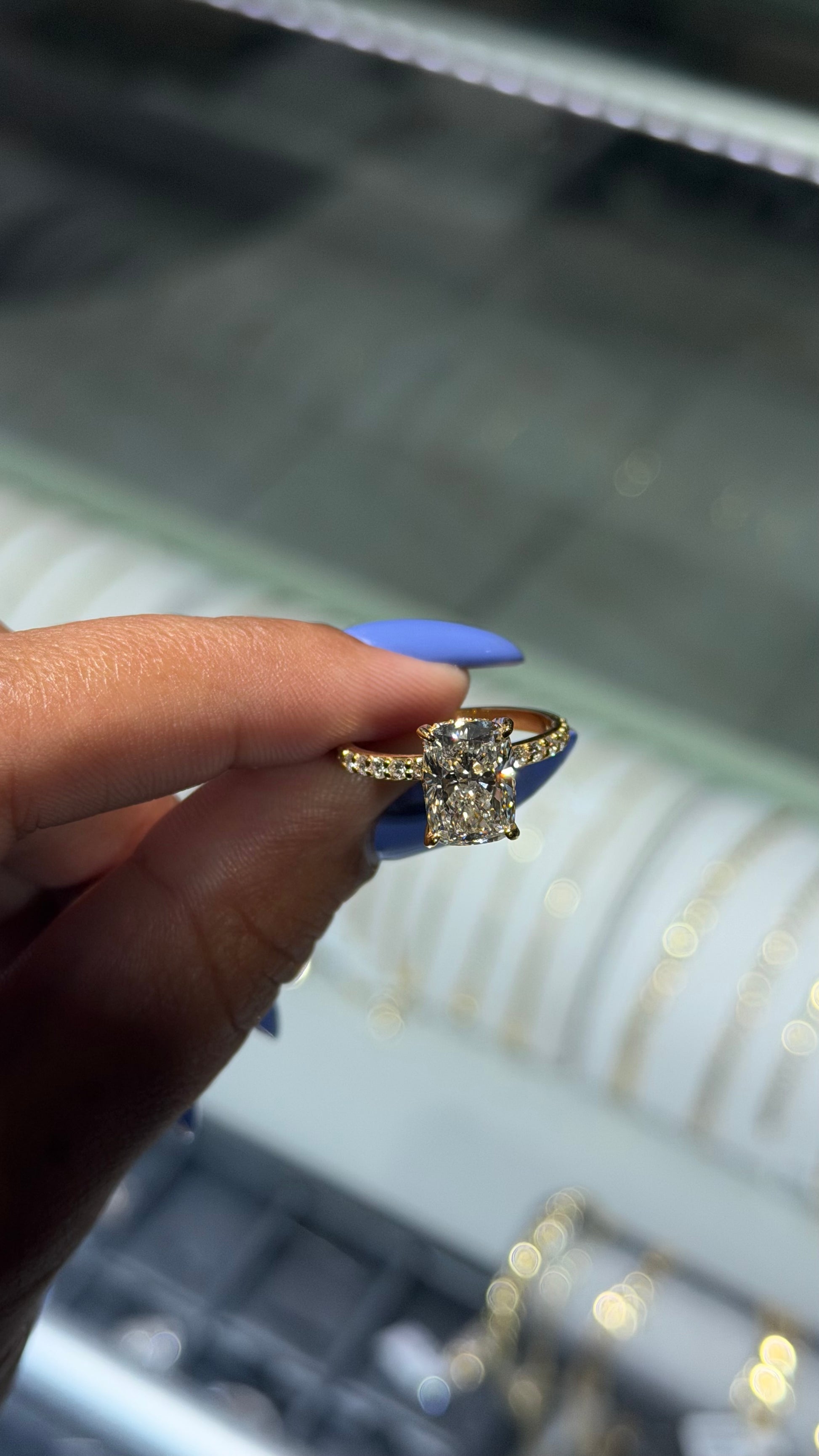 3.07ct Elongated Cushion Cut - F VS2