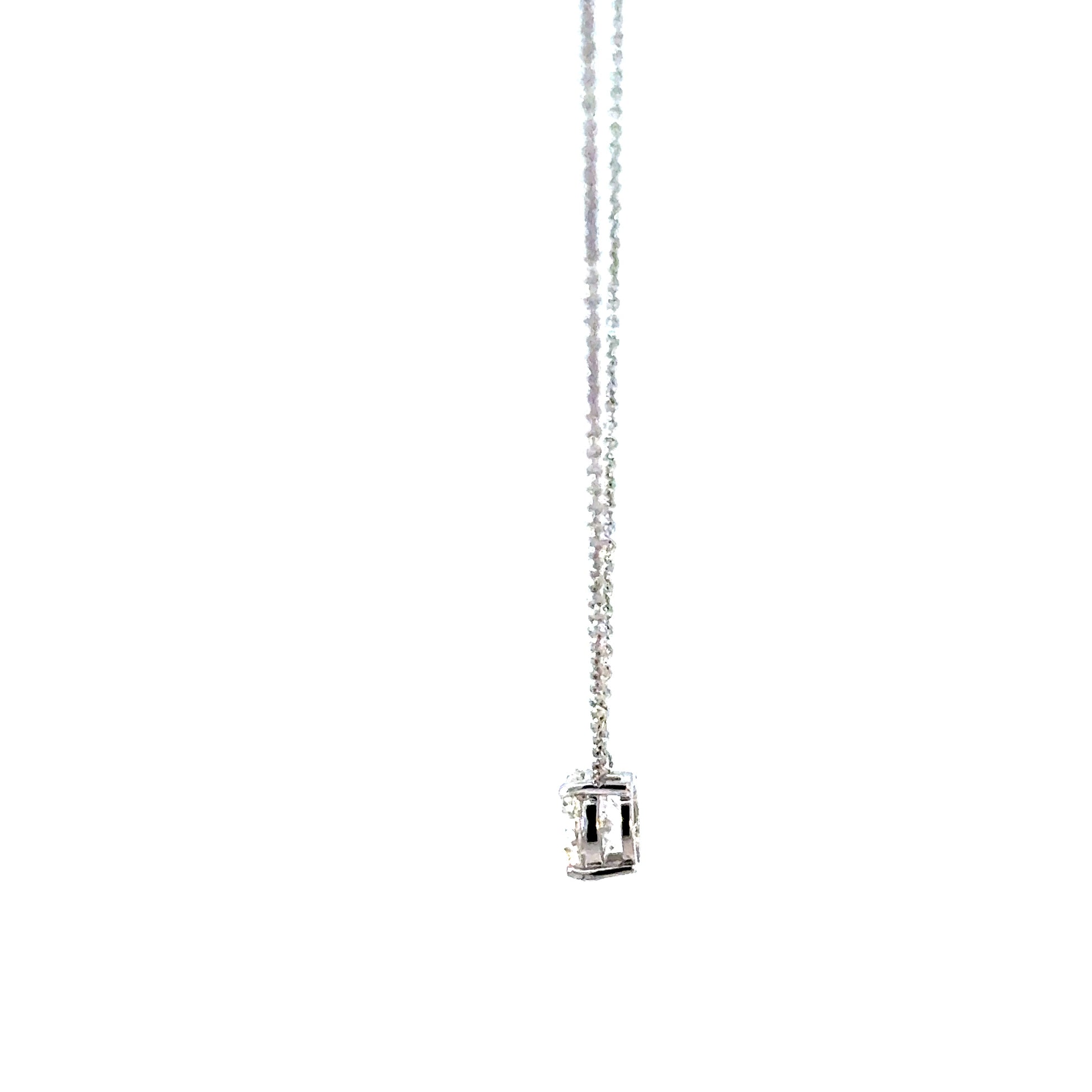 1CT Diamond Solitaire Necklace in 14k White Gold