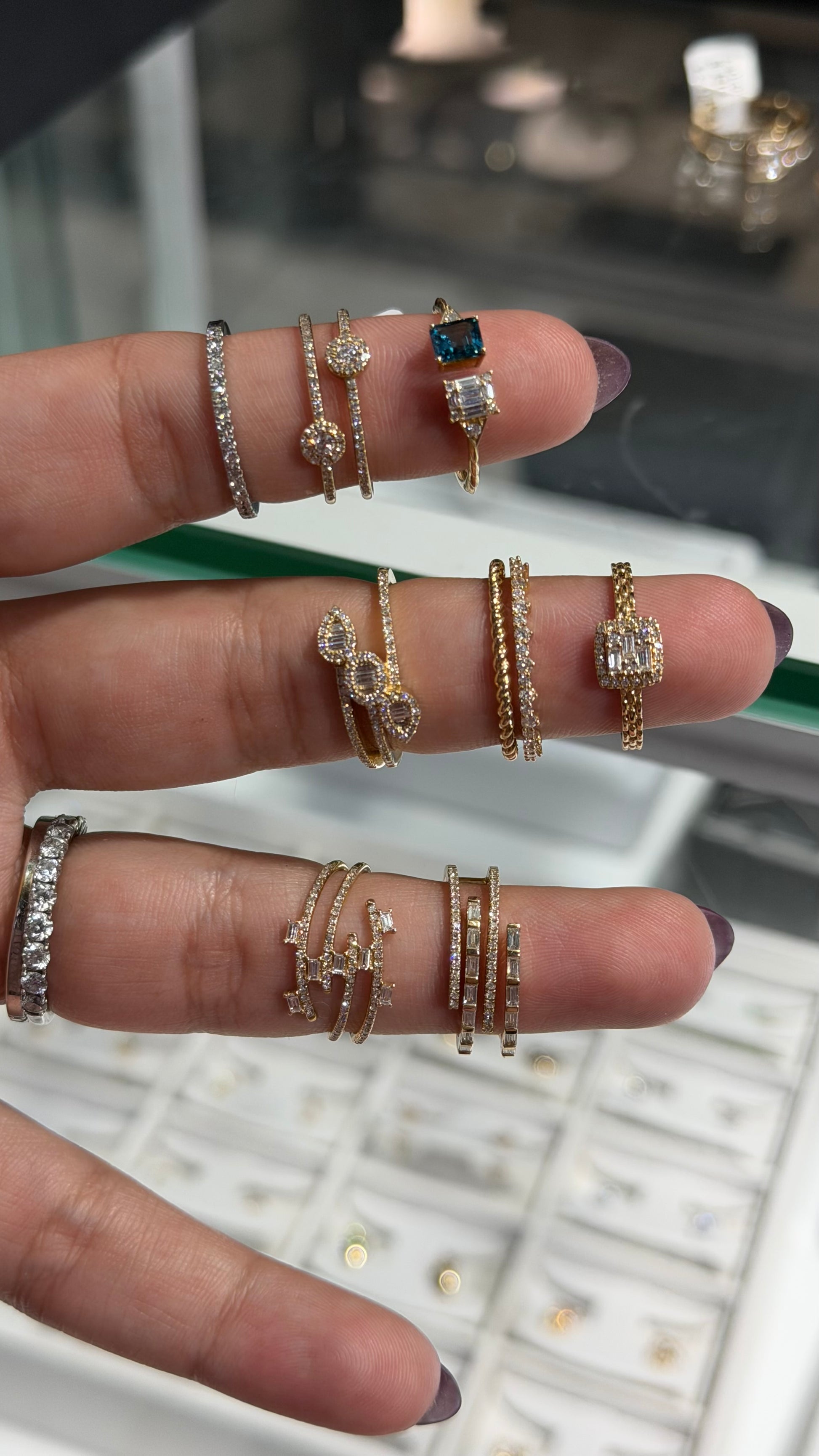 14K Gold Multi-Row Diamond Wrap Ring