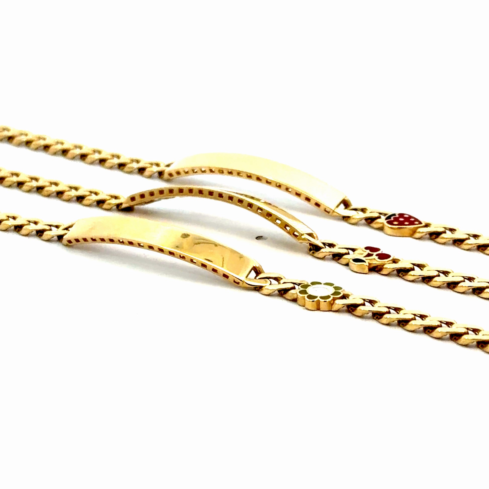 14K Gold ID Bracelet with Enamel Charm