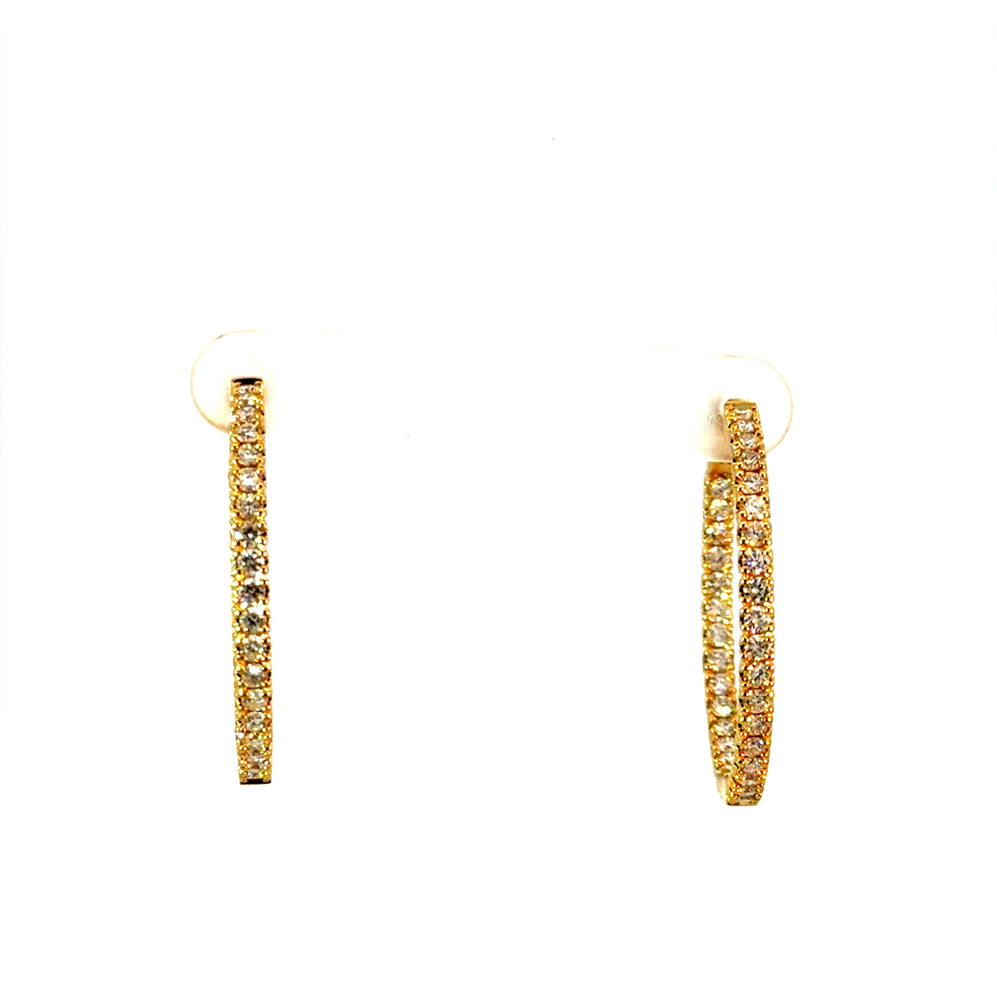 2.00 CTW Lab Diamond Hoop Earrings in 14K Yellow Gold