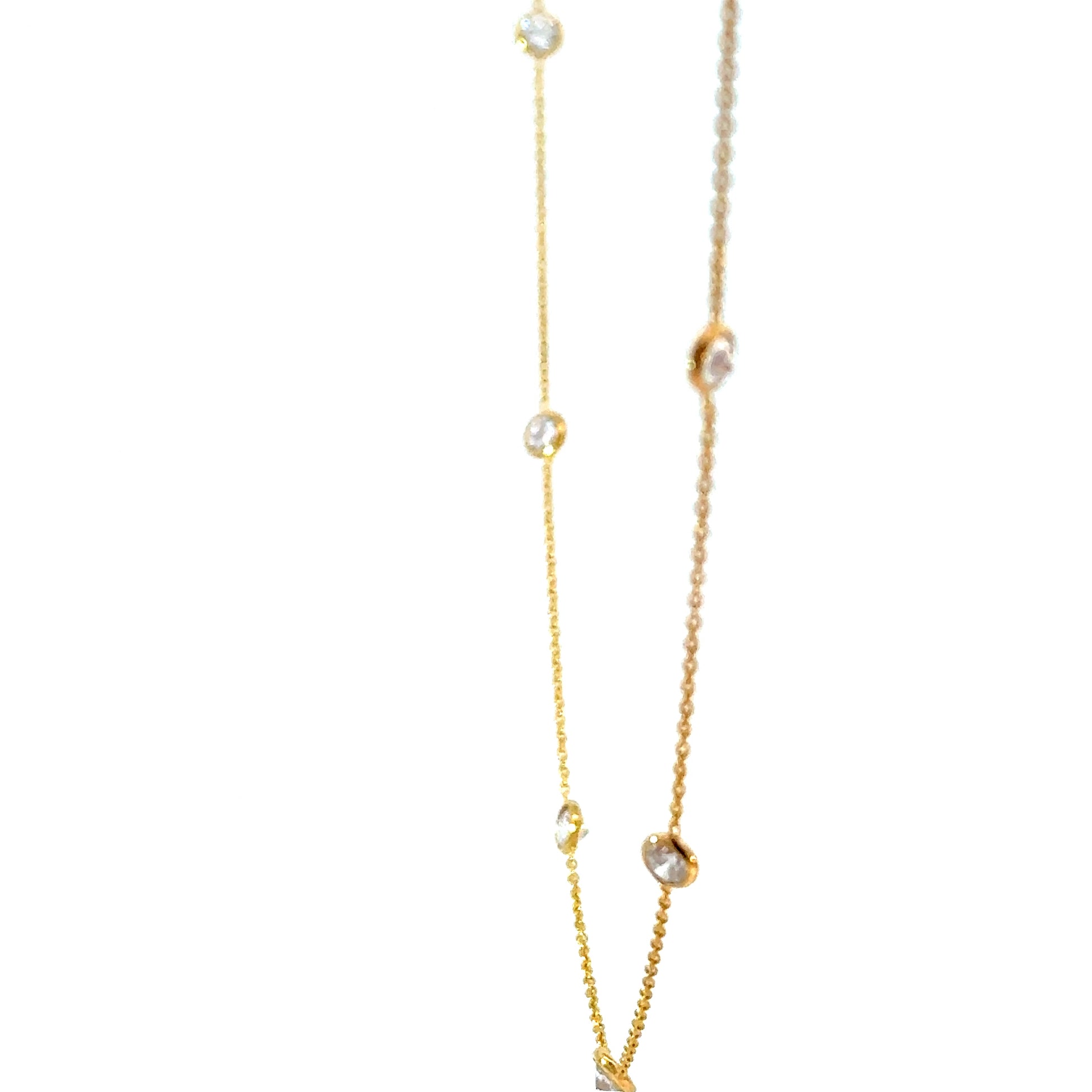 2CT Diamond by the yard Necklace in 14k Yellow Gold