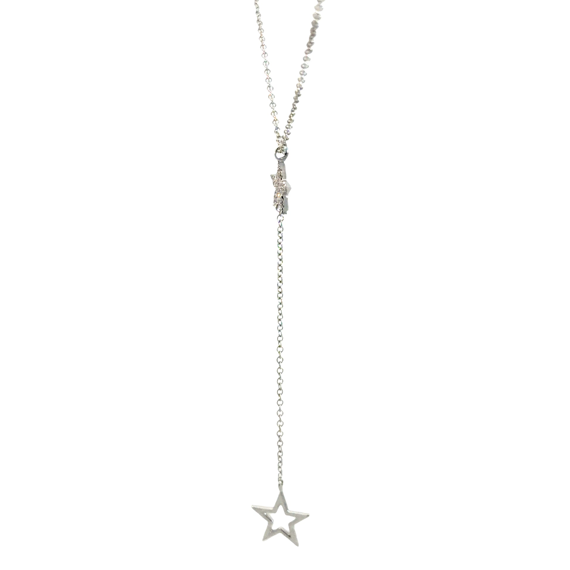 Starlight Drop Necklace - White Gold