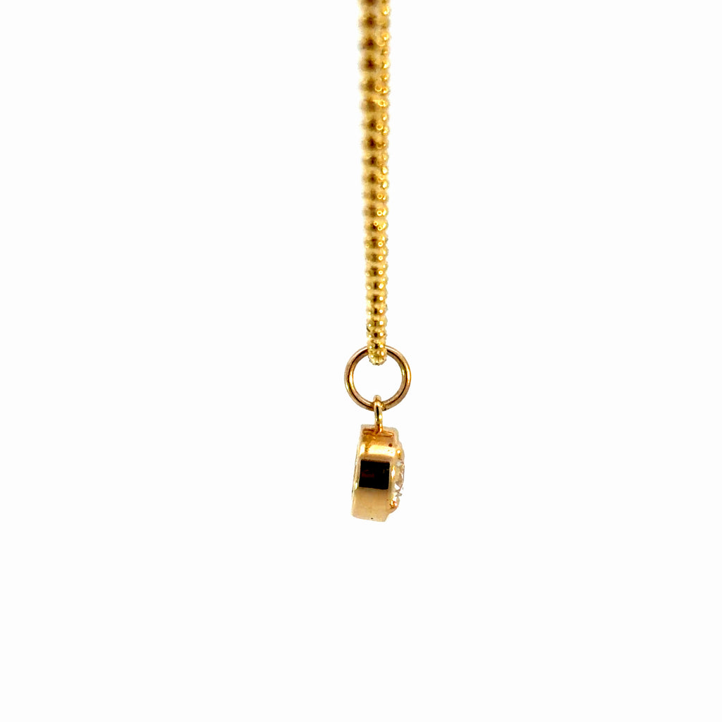 2ct Round Lab Diamond Charm in 14k Gold