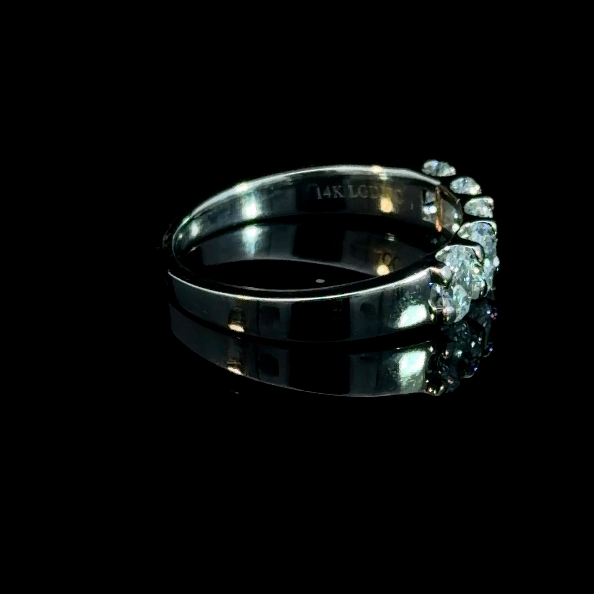 Half Way Oval Cut Lab Diamond Band