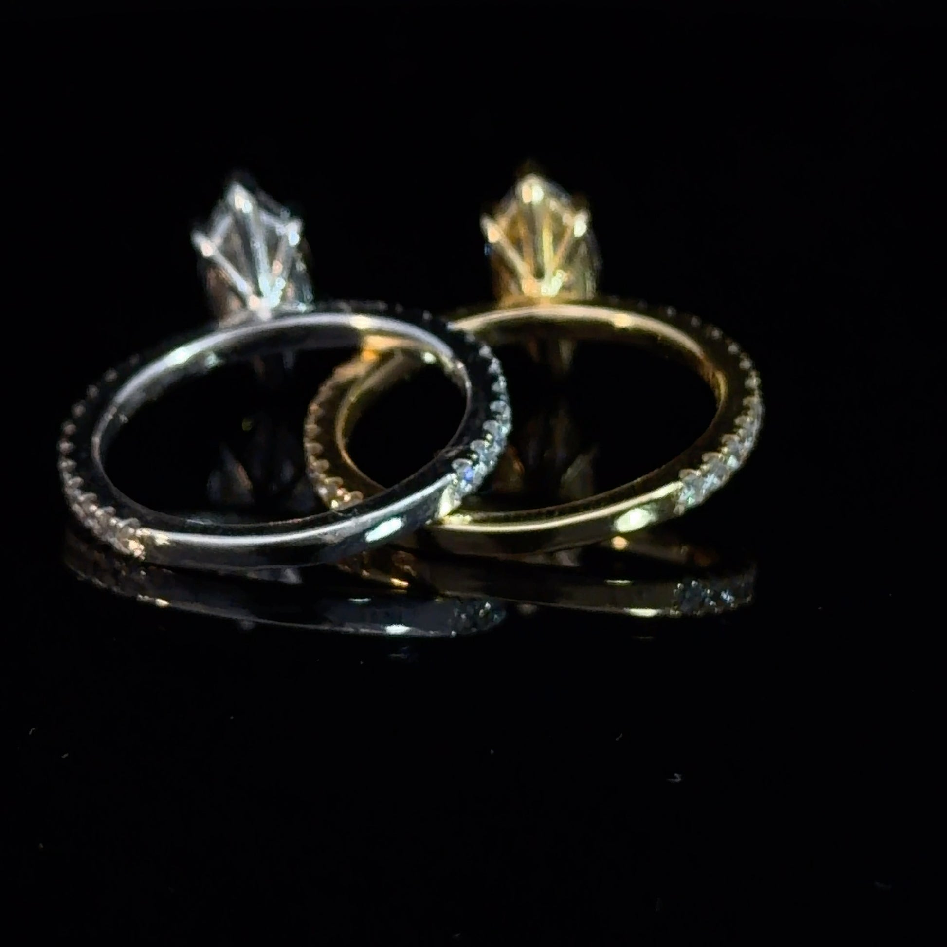 1.07CT MARQUISE CUT LAB DIAMOND BASKET PAVE RING