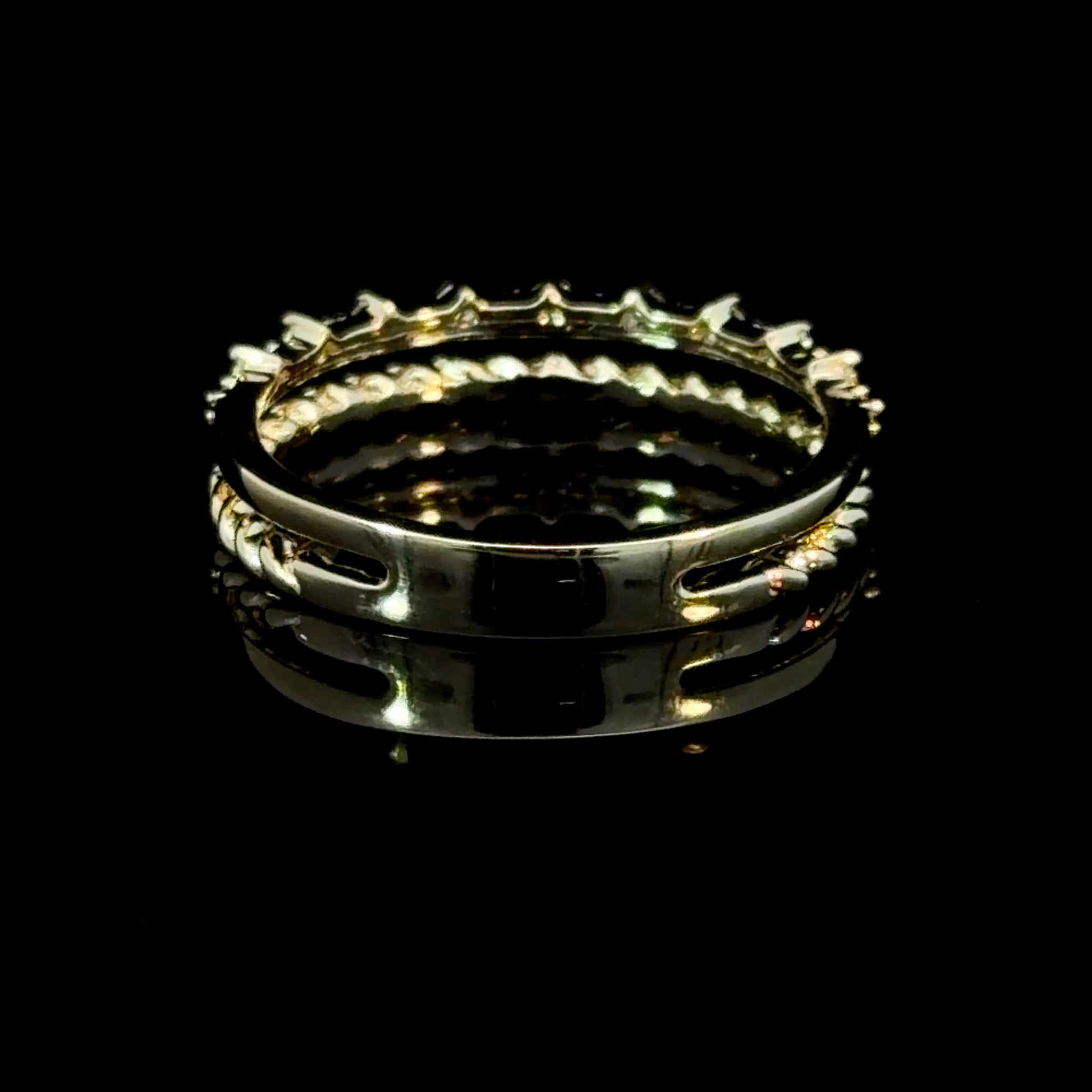 14K Gold Diamond Double-Band Twist Ring