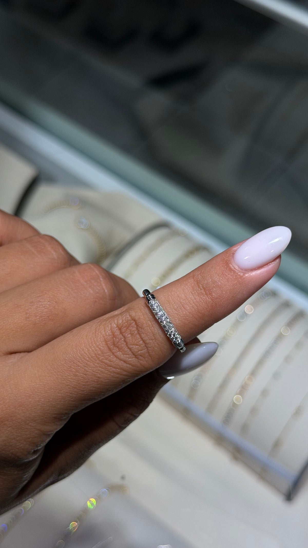 0.22ct Natural Diamond Beaded Half Eternity Band