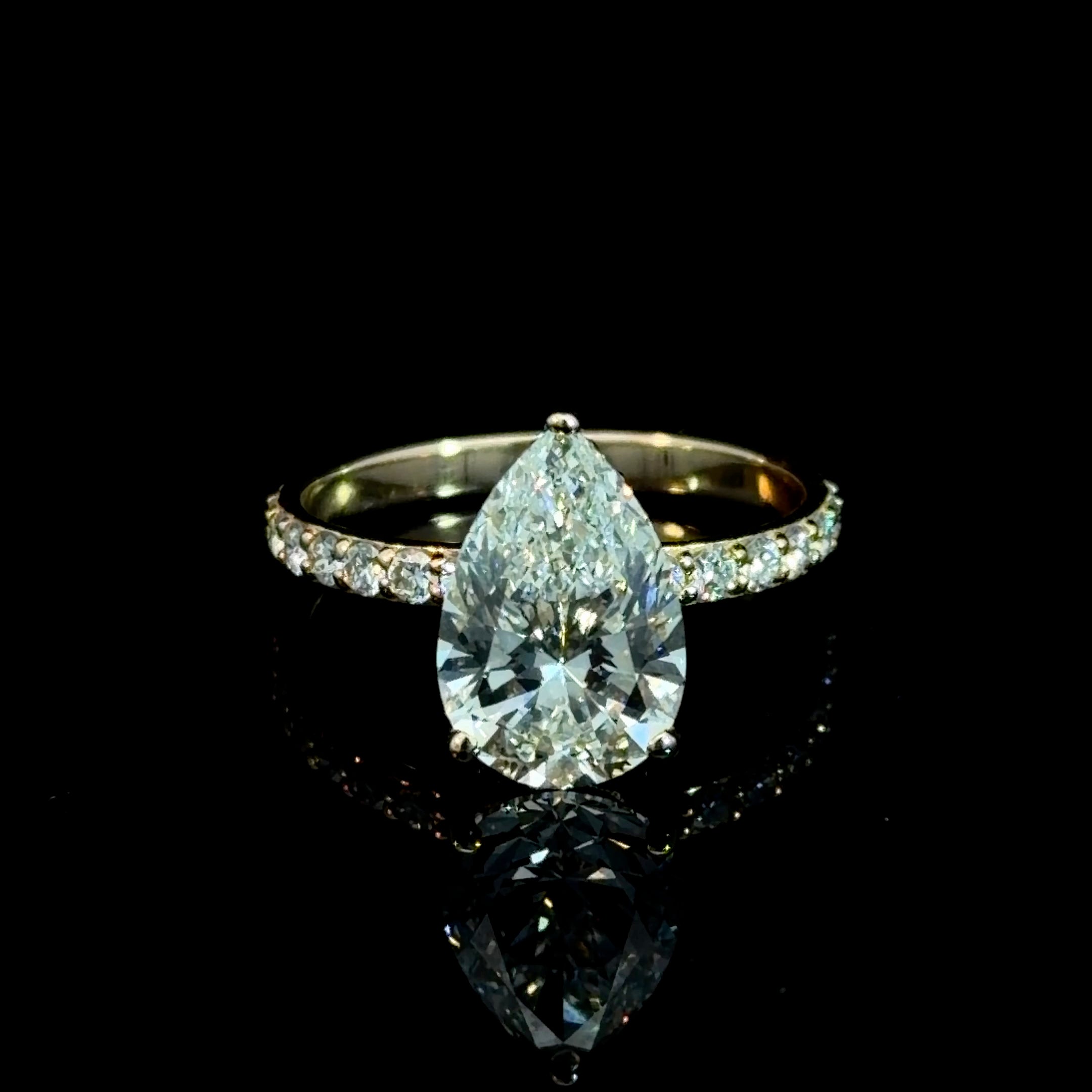 3CT Pear Lab-Grown Diamond Ring