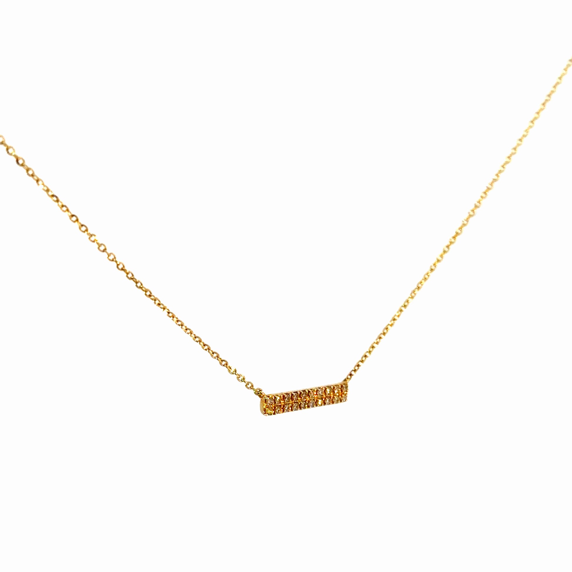 14K Gold Natural Diamond Bar Necklace