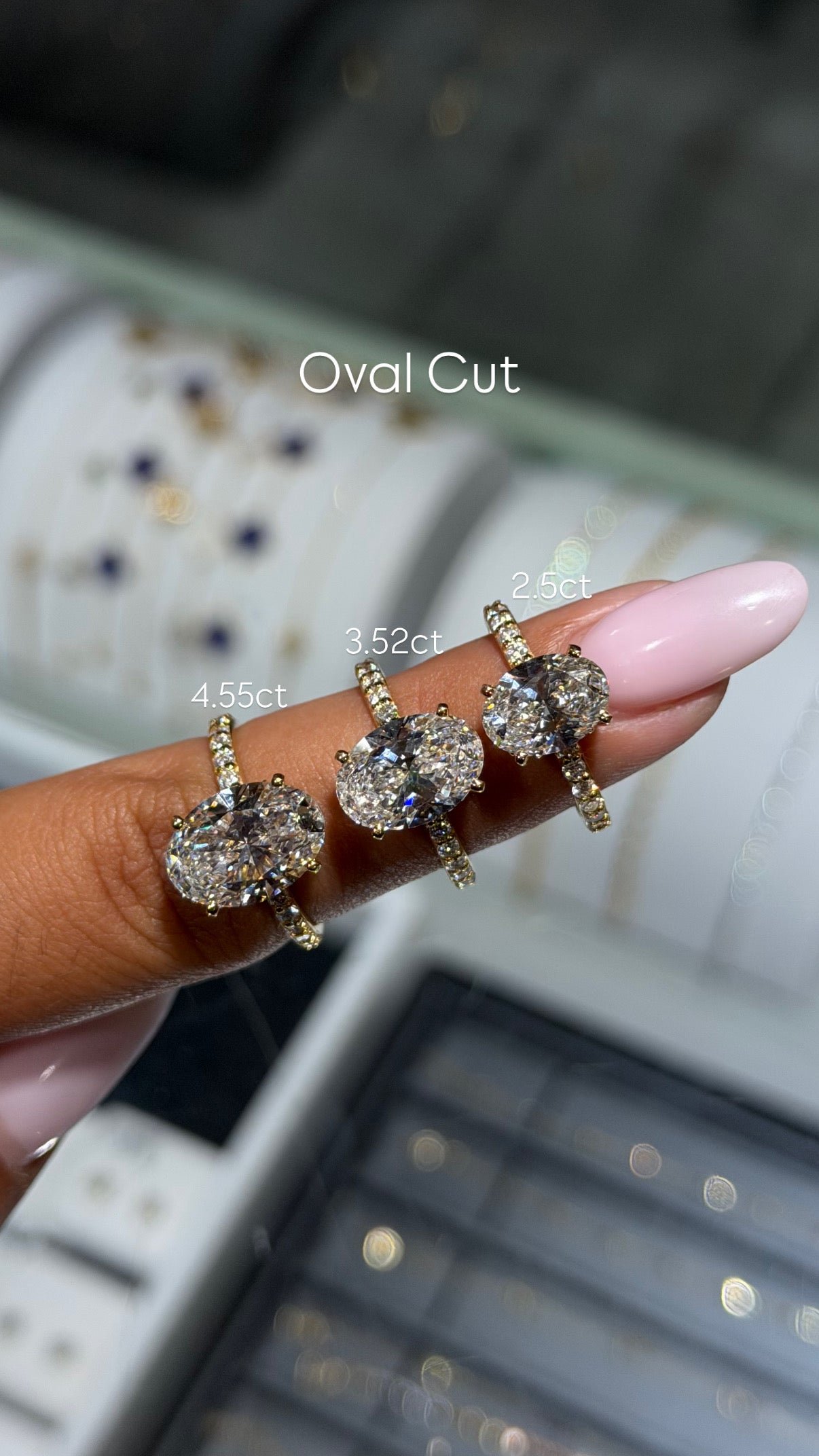 2.04 Ct Oval Brilliant Lab Diamond Pavé Ring