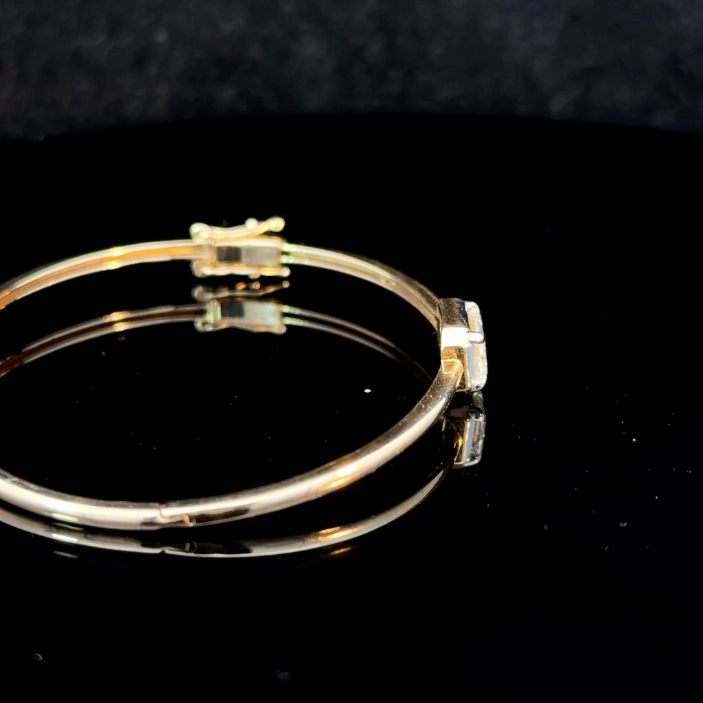 1.60ct Emerald-Cut Lab Diamond Bangle in 14k Gold