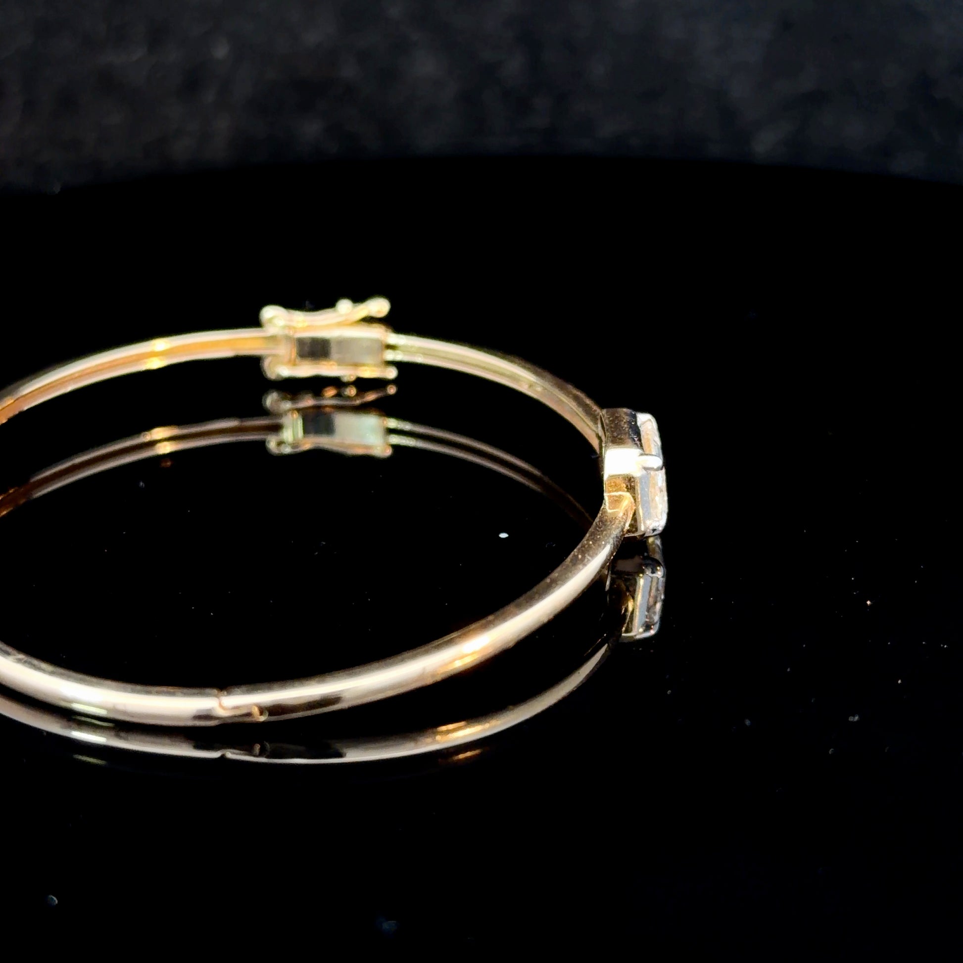 1.60ct Emerald-Cut Lab Diamond Bangle in 14k Gold