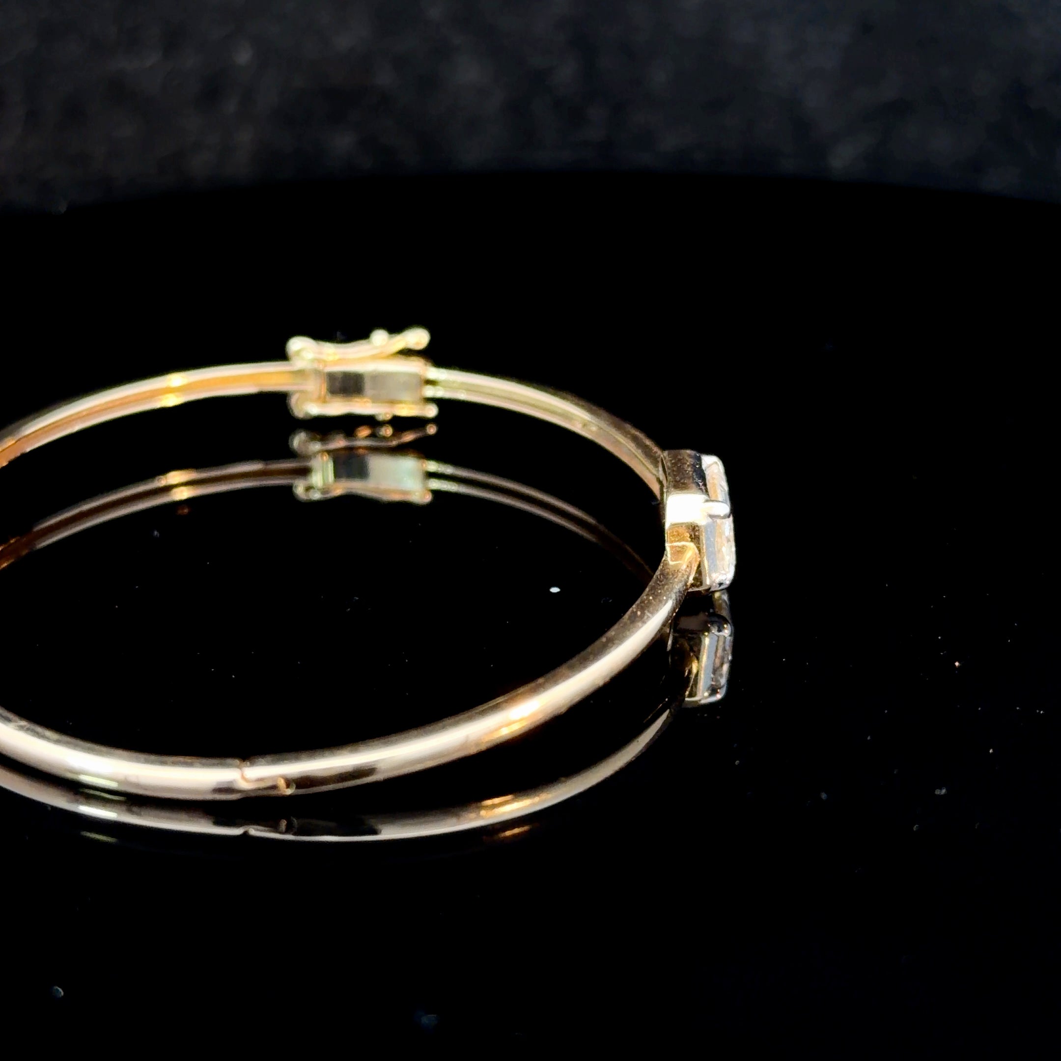 1.60ct Emerald-Cut Lab Diamond Bangle in 14k Gold