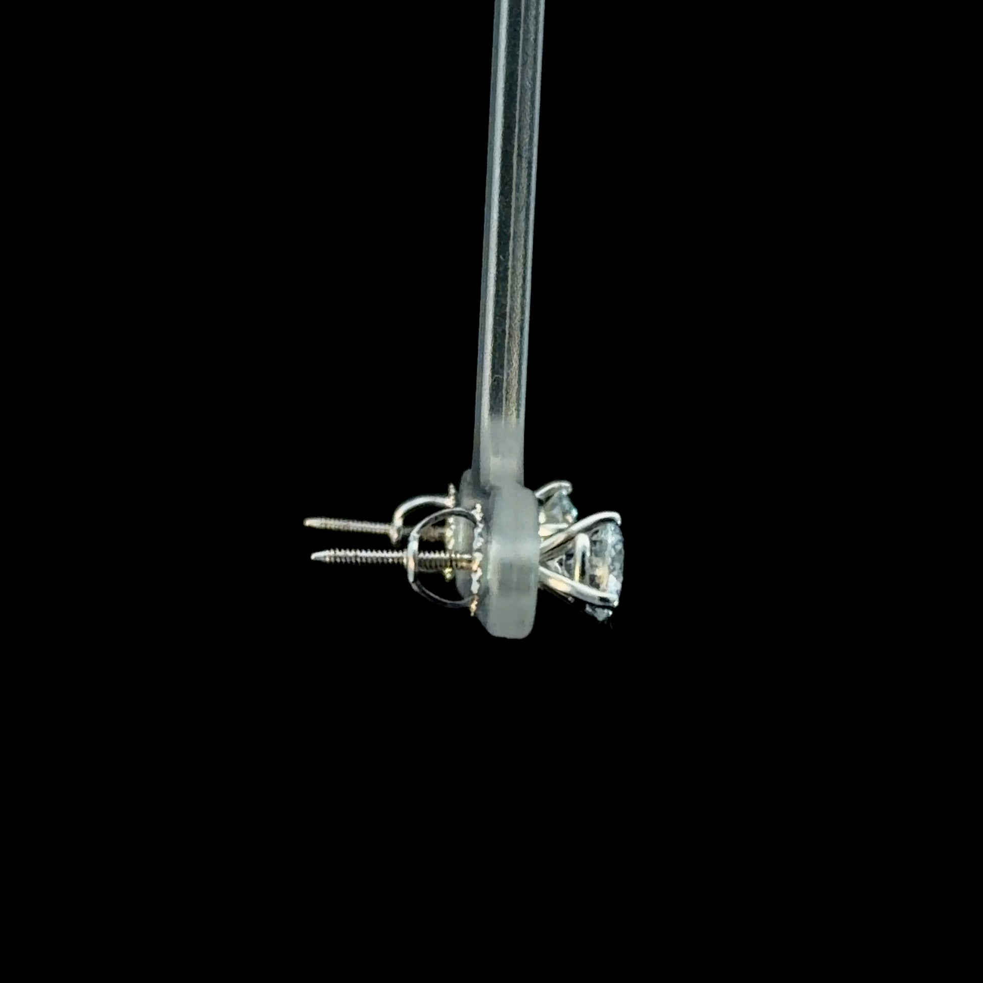1.45CTW Round Lab Diamond Studs - White Gold