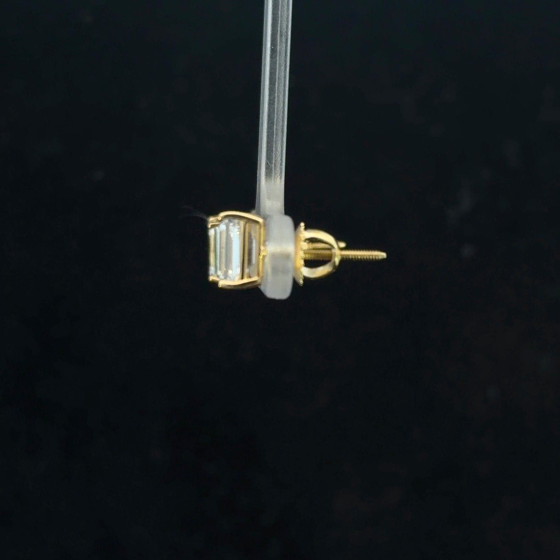 2.18CTW Emerald Cut Lab Diamond Studs - 14k Gold