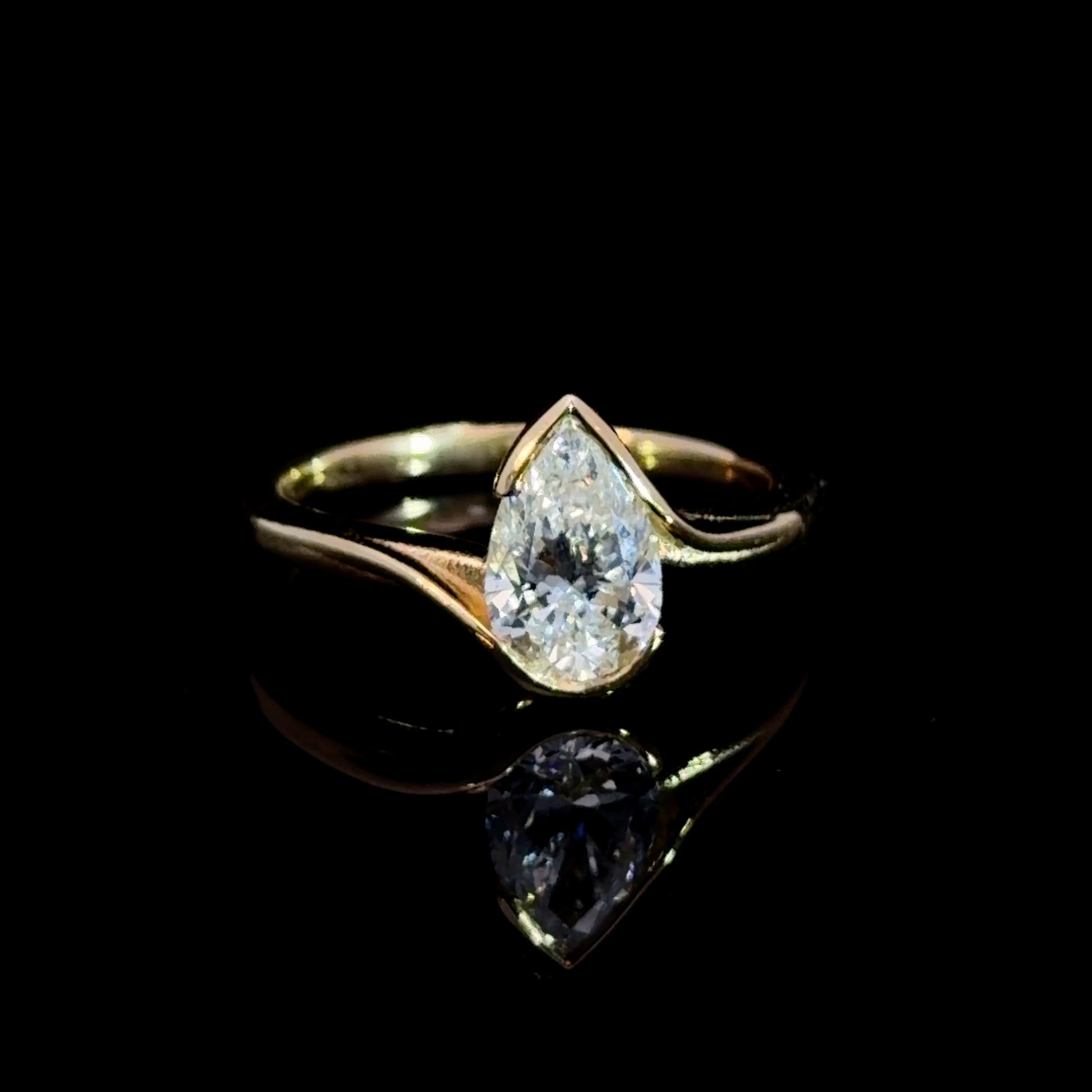1.04ct Pear Cut Lab Diamond Solitaire Ring
