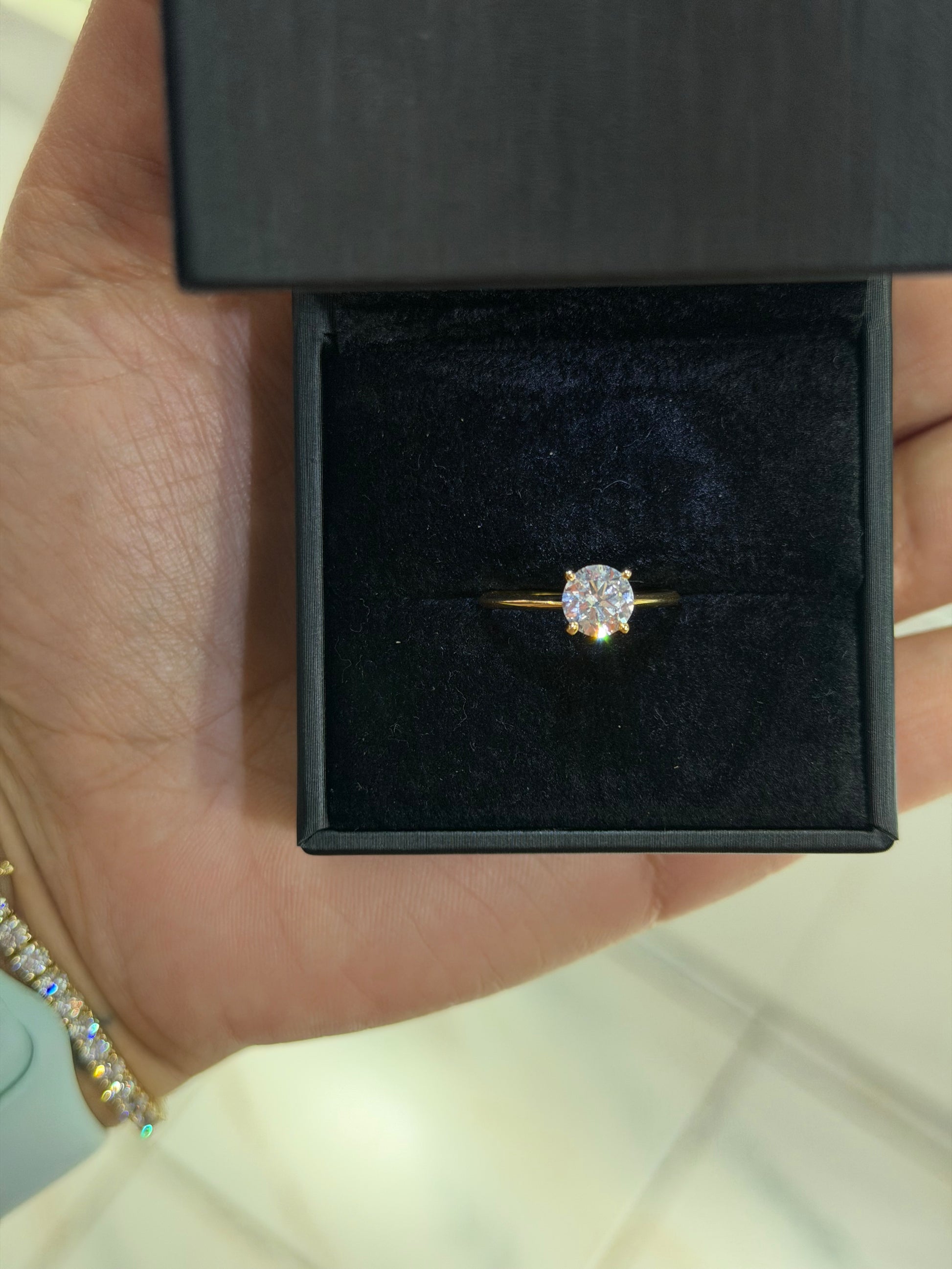 1ct Round Lab Diamond Engagement Ring