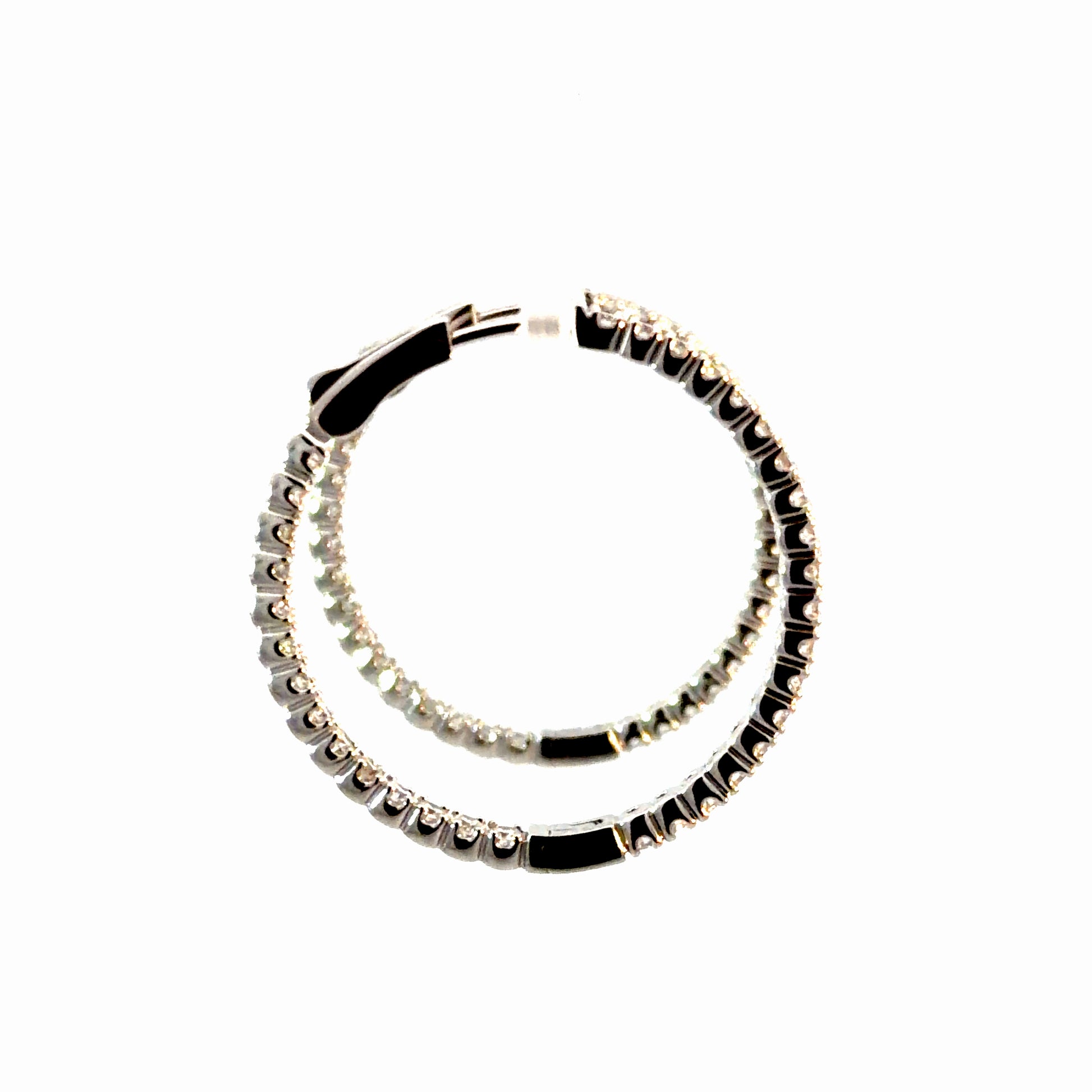 2.00 CTW Lab Diamond Hoop Earrings in 14K White Gold