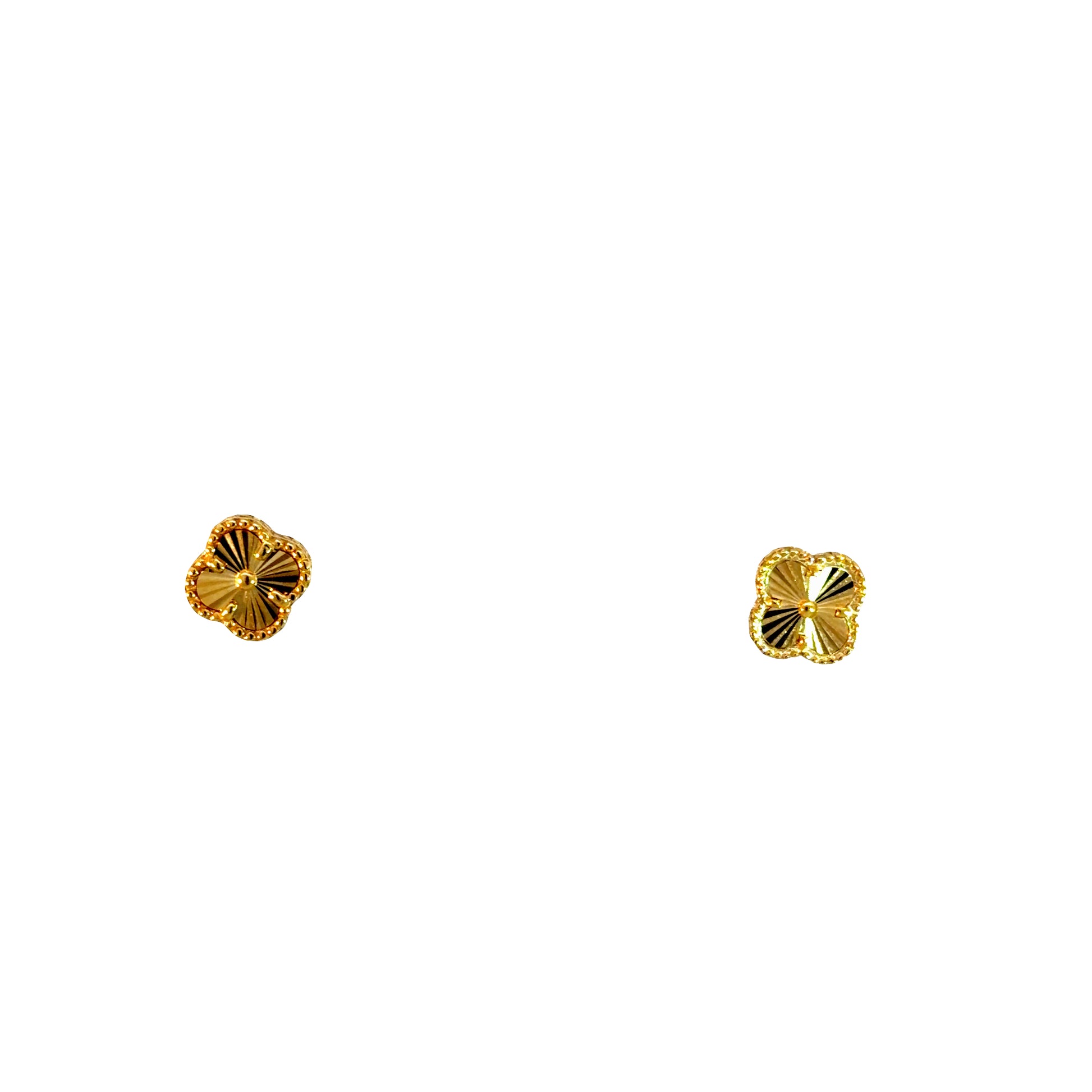 Golden Clover Stud Earrings – 10K Gold