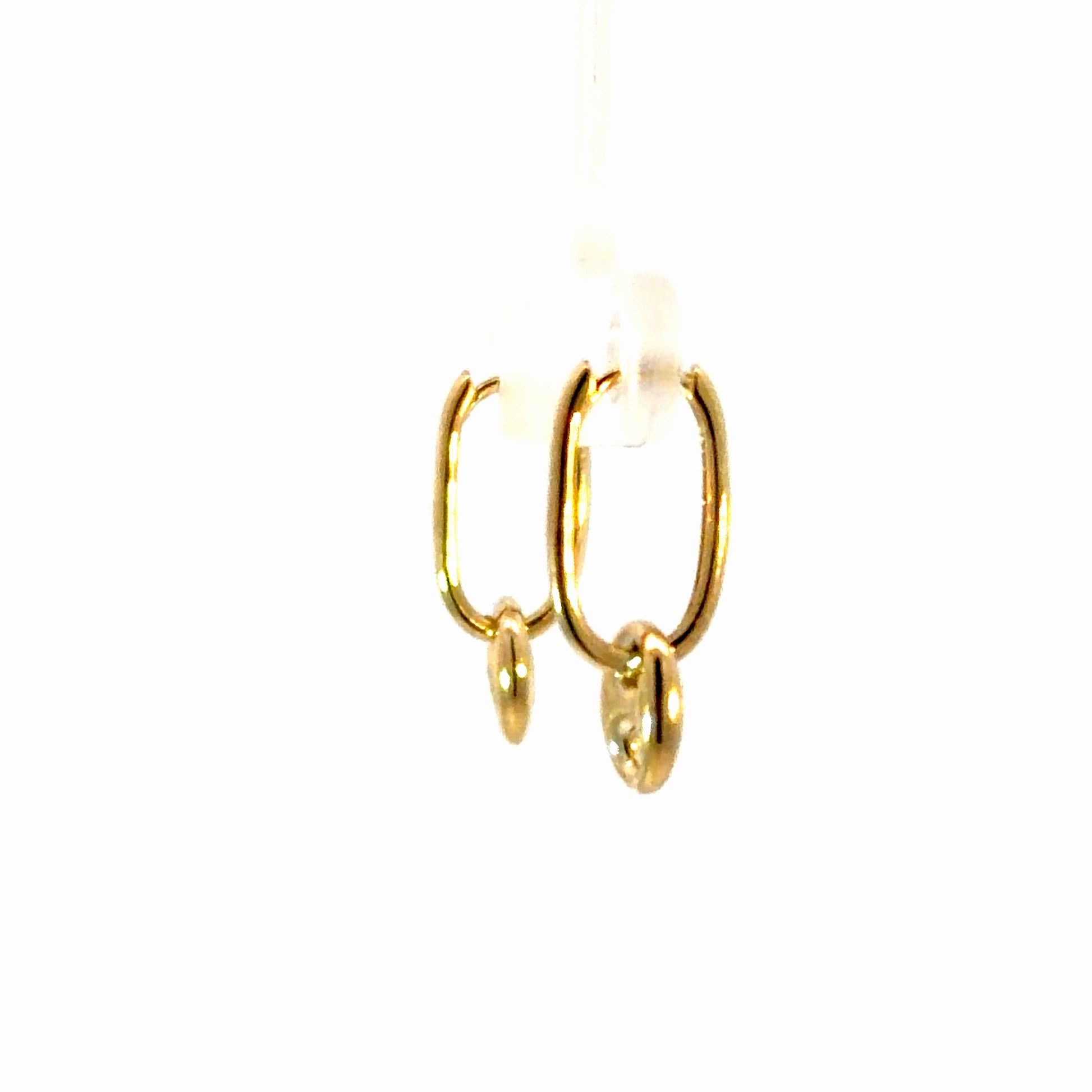 Petite Oval Drop Huggie Earrings – 10K Gold