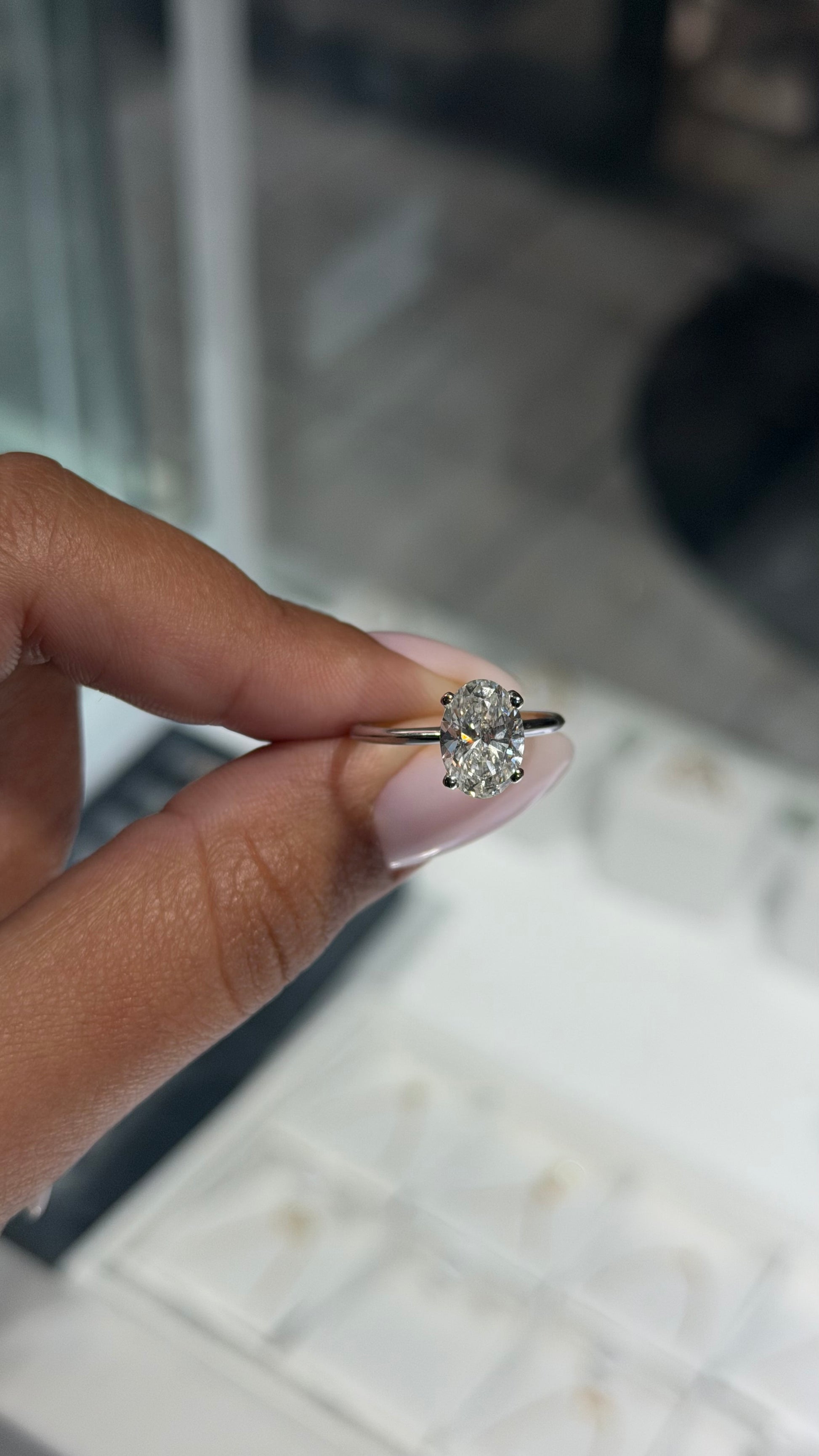 2.05ct Oval Lab-Grown Diamond Solitaire Ring – IGI Certified