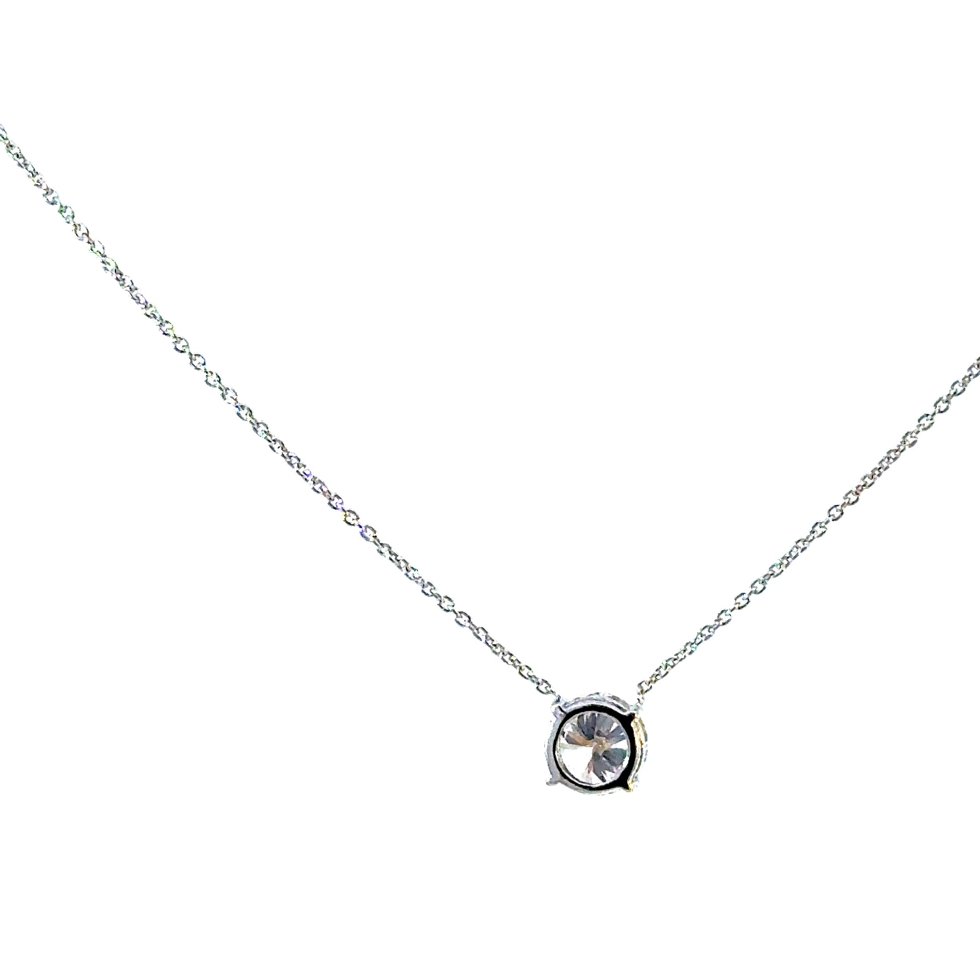1CT Diamond Solitaire Necklace in 14k White Gold