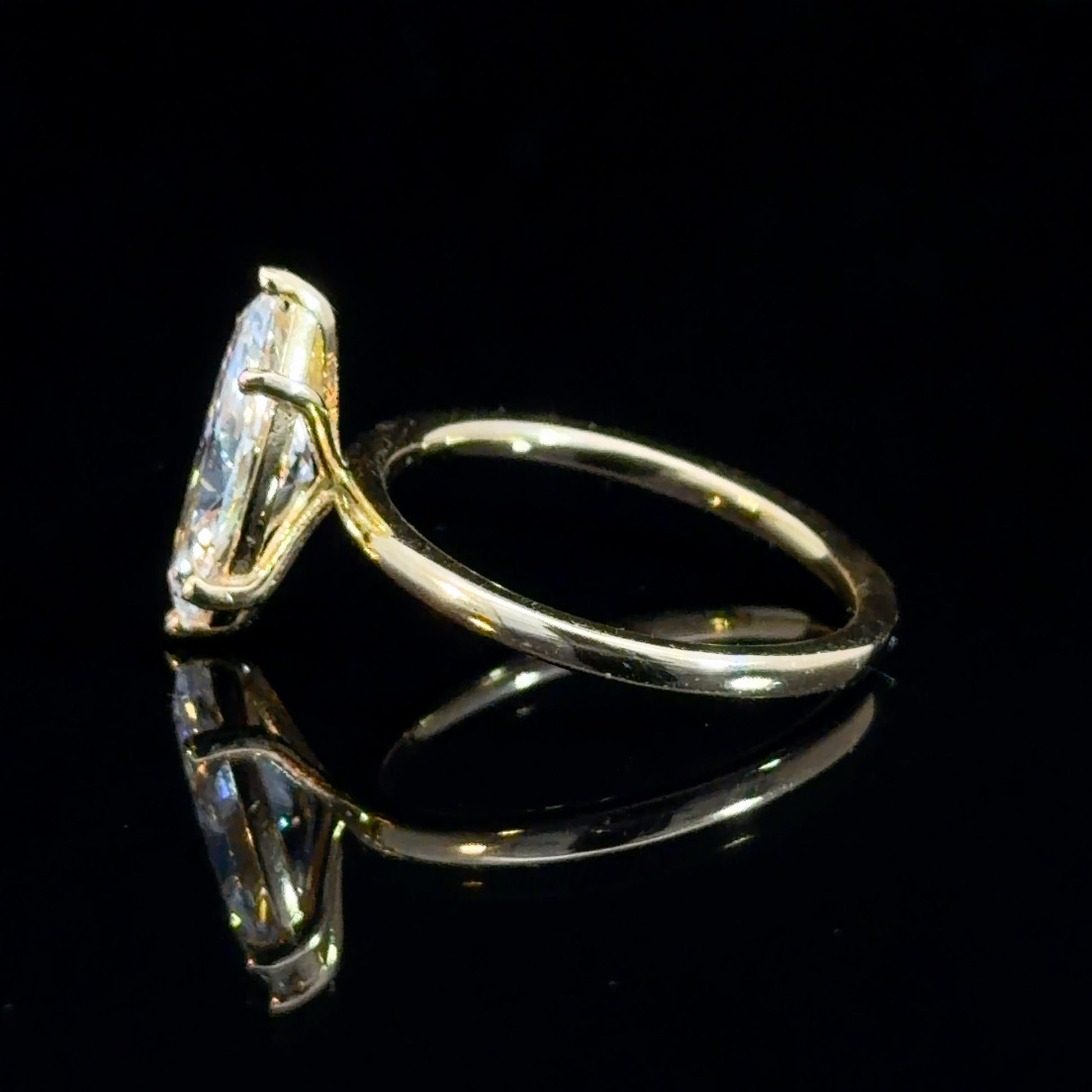 2.01 MARQUISE CUT LAB DIAMOND BASKET SOLITAIRE RING