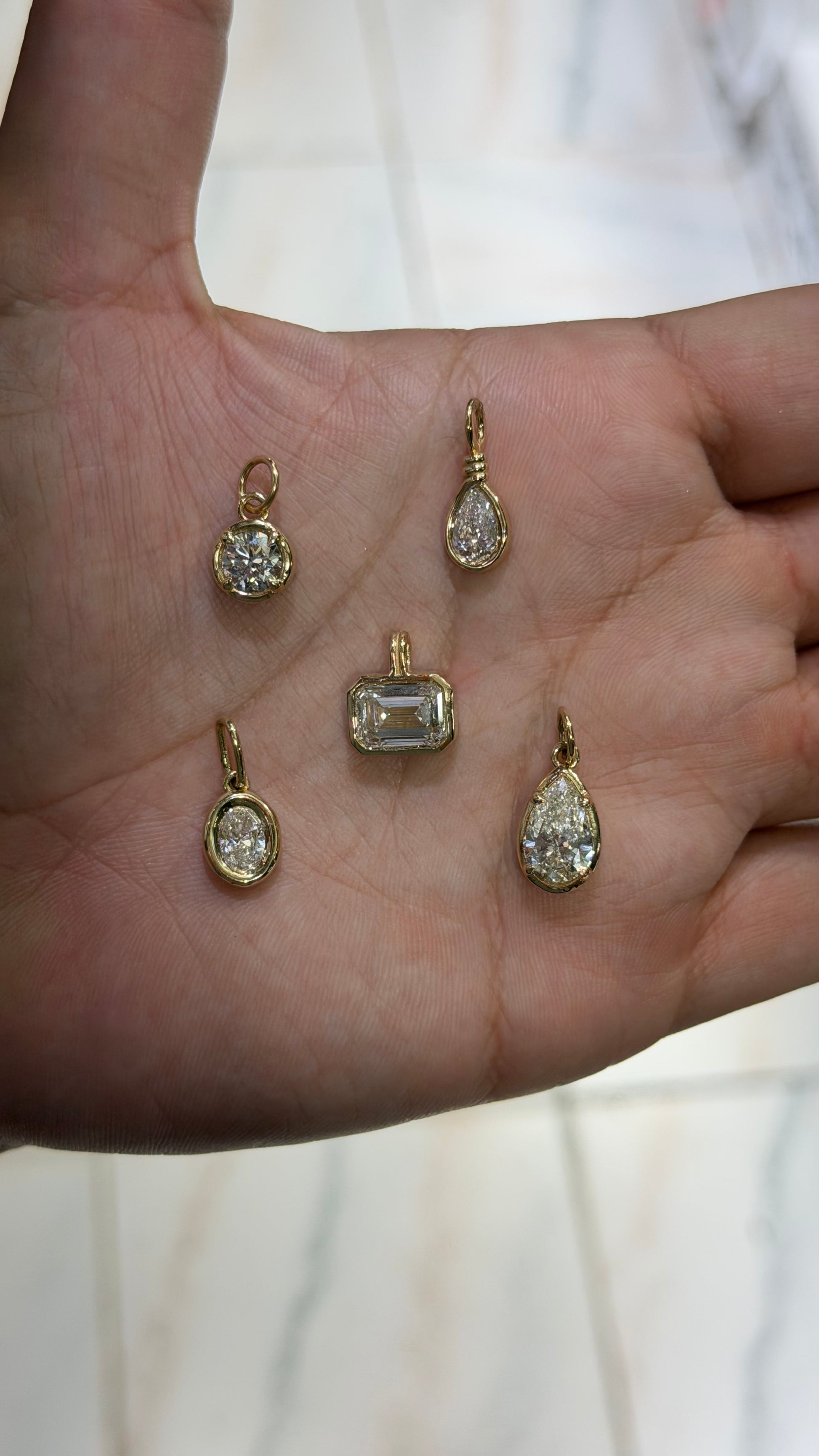 0.70ct Oval Lab Diamond Charm in 14k Gold