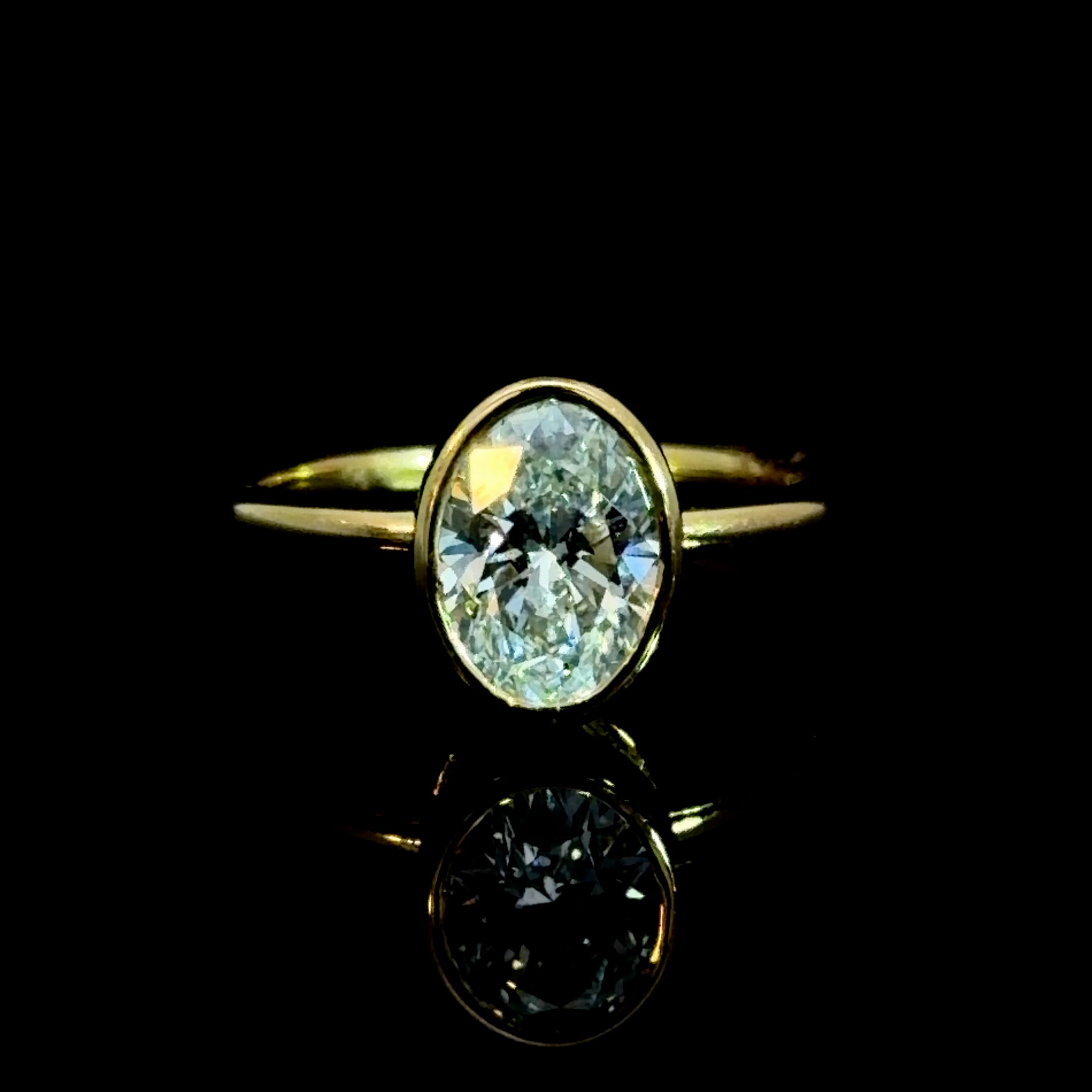 1.51ct Oval Cut Bezel Solitaire