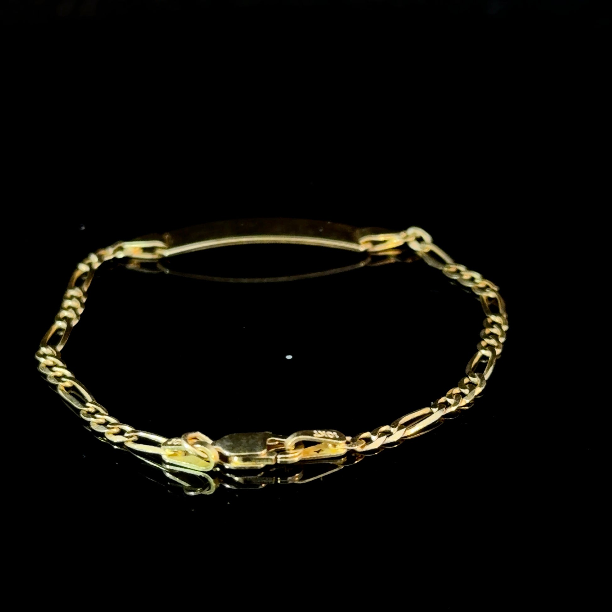 10k Gold Mini ID Bracelet - Figaro