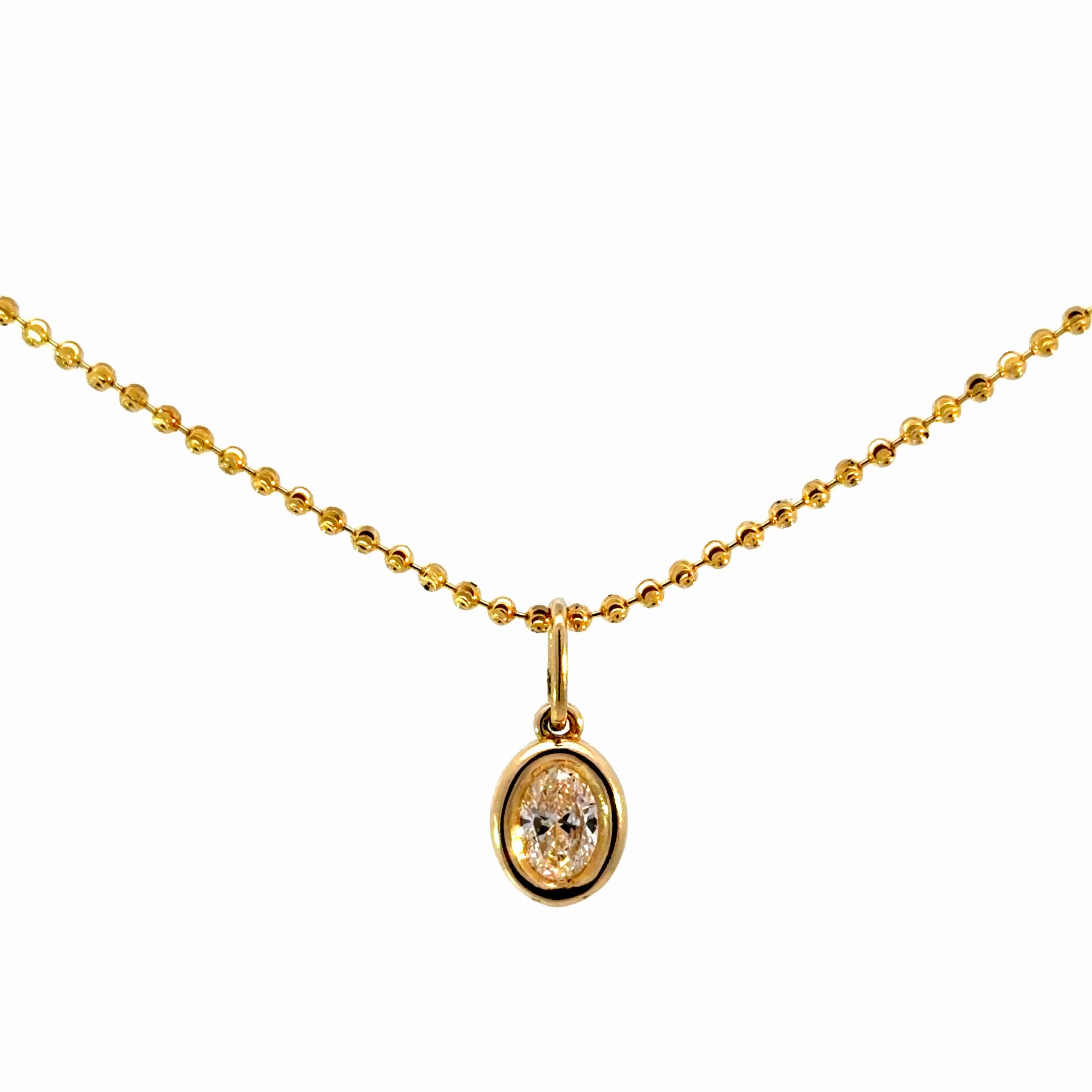 0.70ct Oval Lab Diamond Charm in 14k Gold