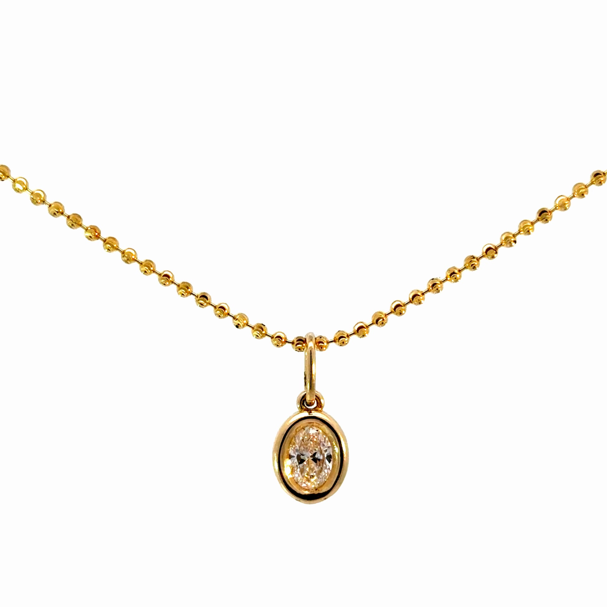 0.70ct Oval Lab Diamond Charm in 14k Gold