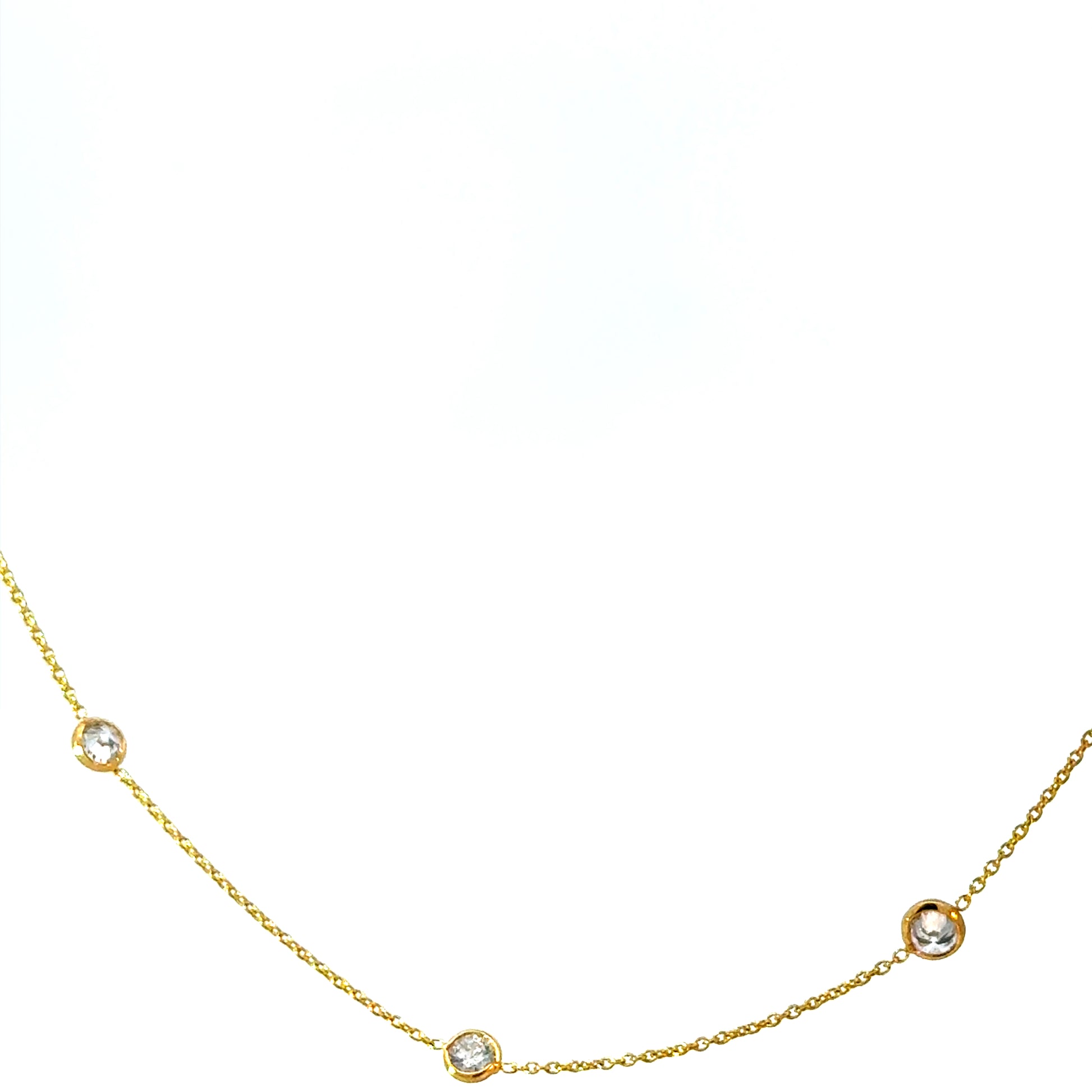 2CT Diamond by the yard Necklace in 14k Yellow Gold