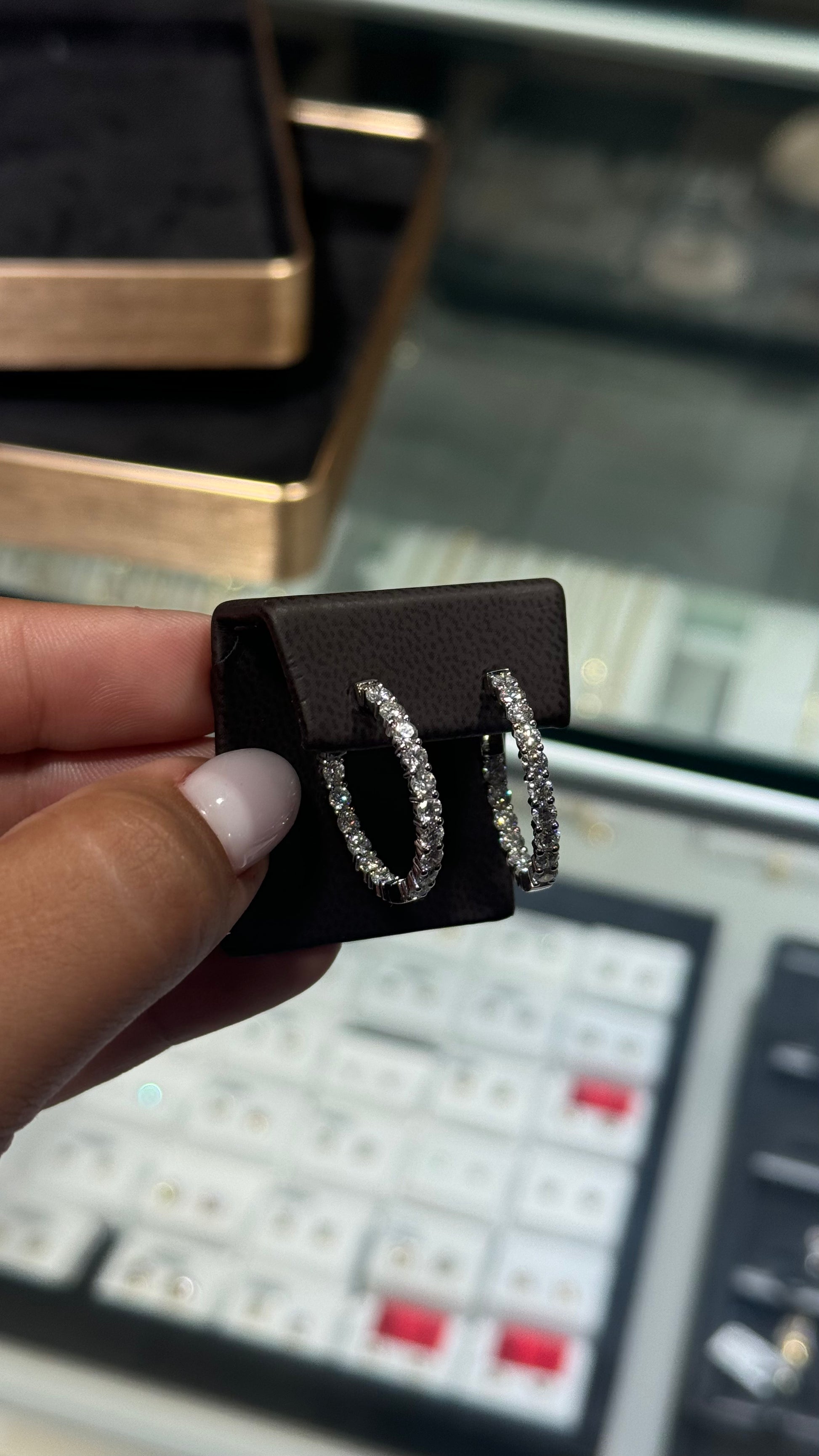3.00 CTW Lab Diamond Hoop Earrings in 14K White Gold