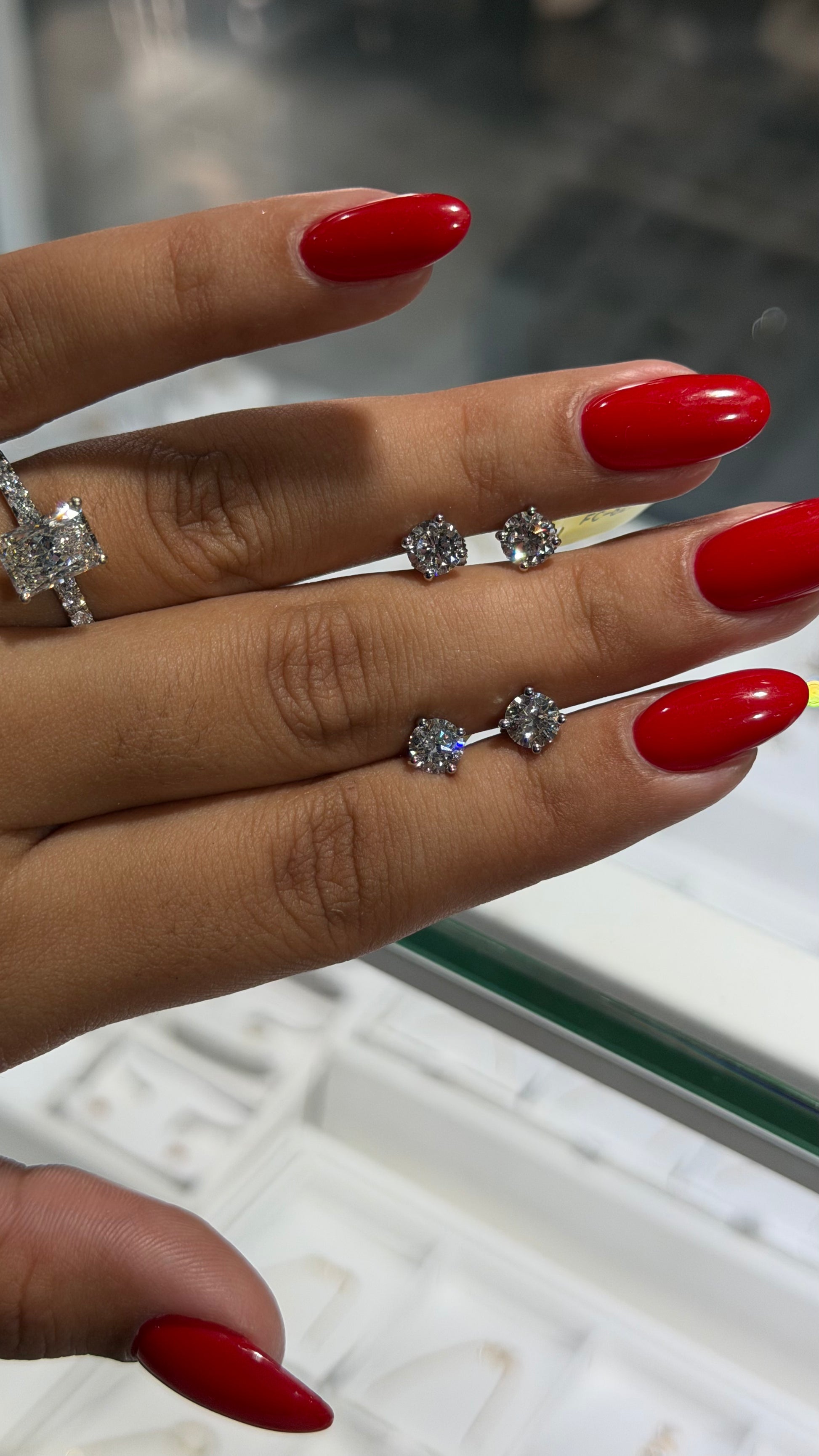 1.45CTW Round Lab Diamond Studs - White Gold