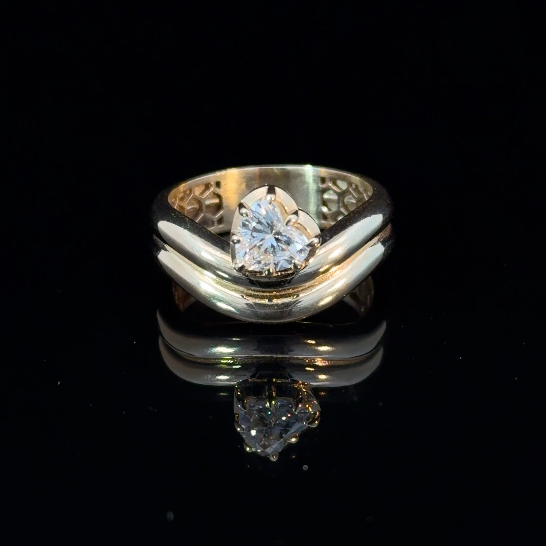 0.65ct Brilliant Heart-Shaped Lab Diamond in 14k Gold