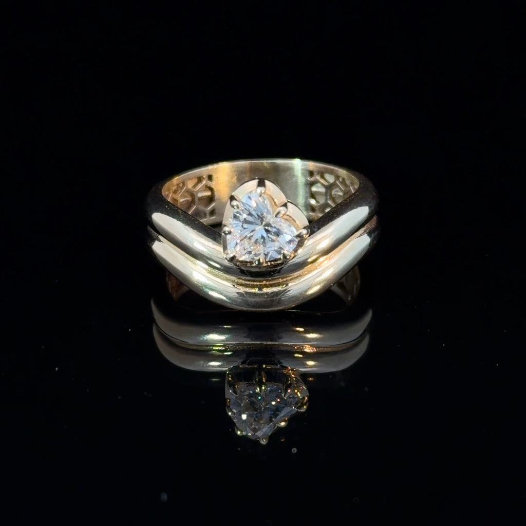 0.65ct Brilliant Heart-Shaped Lab Diamond in 14k Gold