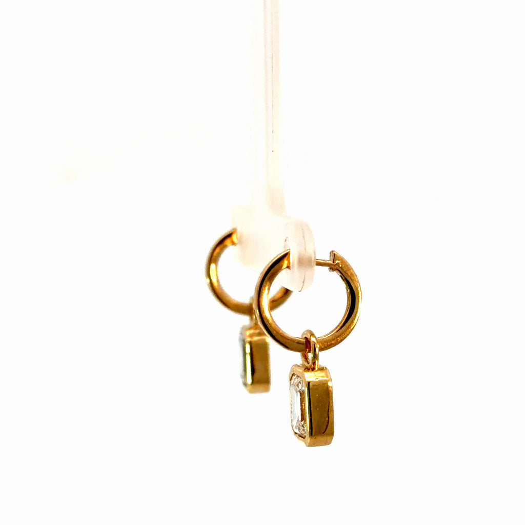 2ct Emerald Drop Lab Diamond Earrings in 14K Gold